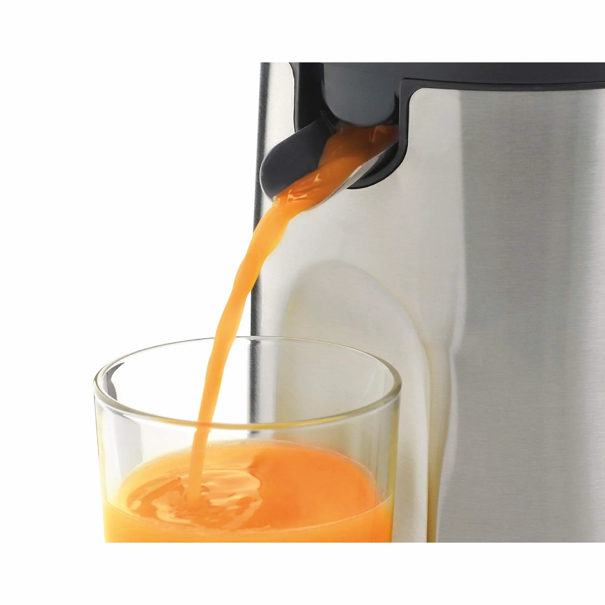 WMF Stelio - Exprimidor, 85 W, 2 conos intercambiables y colador extraíble de cromargan y cierre antigoteo, apto para limón, naranja y pomelo, acero inoxidable, cromargan