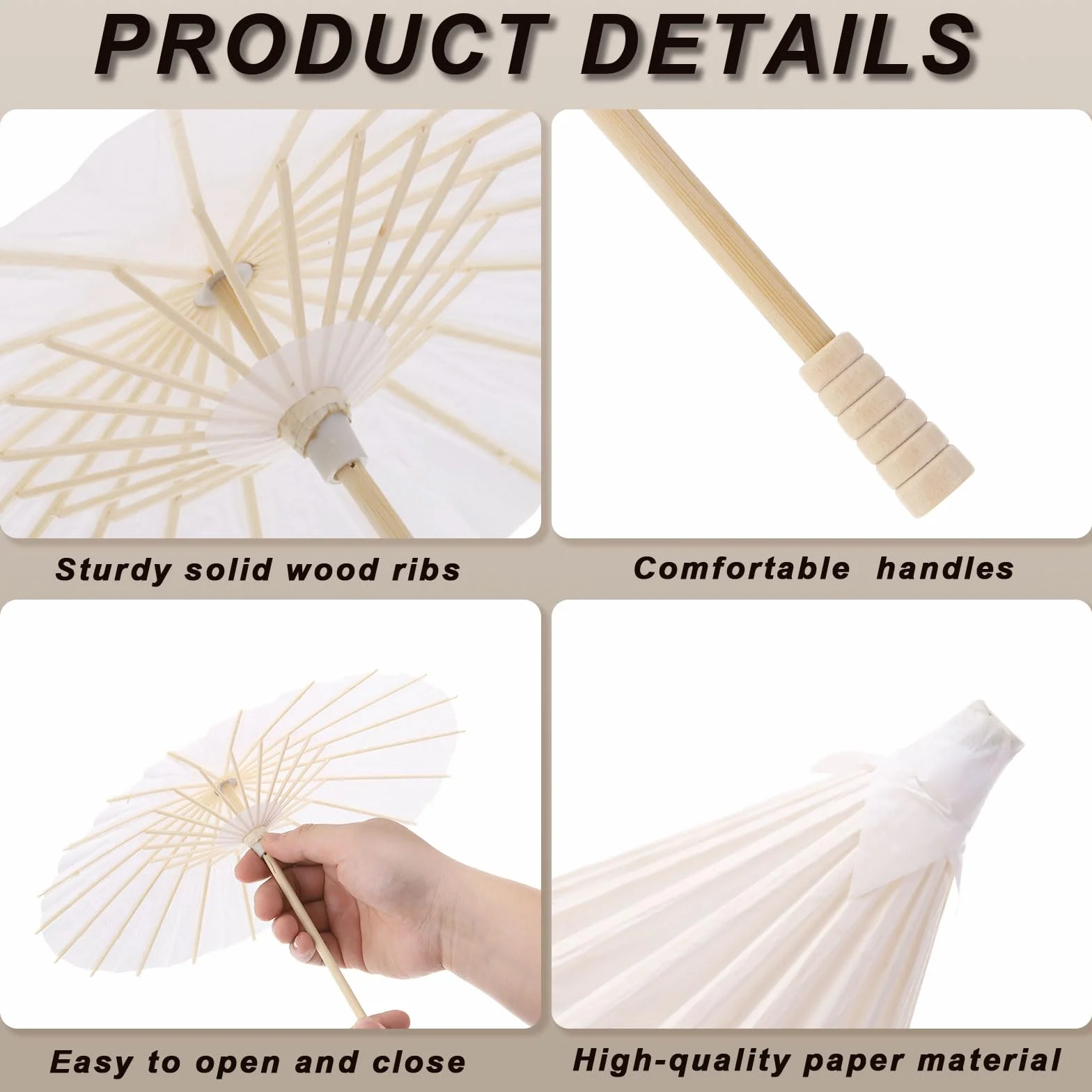 QUARKZMAN 6 Sombrillas De Papel, Sombrilla De Papel De 8 Pulgadas para DIY Pintadas Al Óleo, Sombrillas para Decoración De Bodas, Fiestas Y Manualidades, Color Rosa