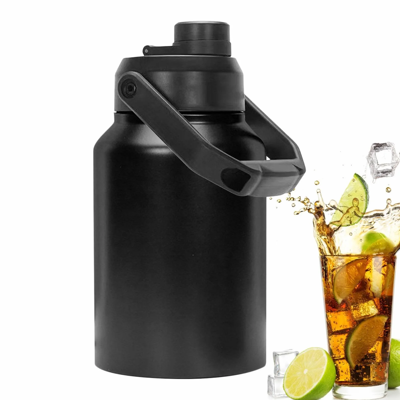 Jarra de acero inoxidable, termo de cuello ancho, de acero inoxidable | botella de agua fría de cuello ancho, botella de agua de dos pisos para deportes, senderismo, , camping