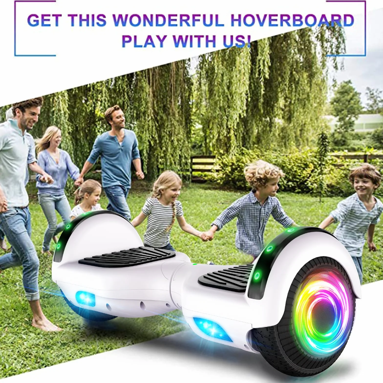 Hoverboard dla dzieci z Bluetooth, podwójny silnik LED