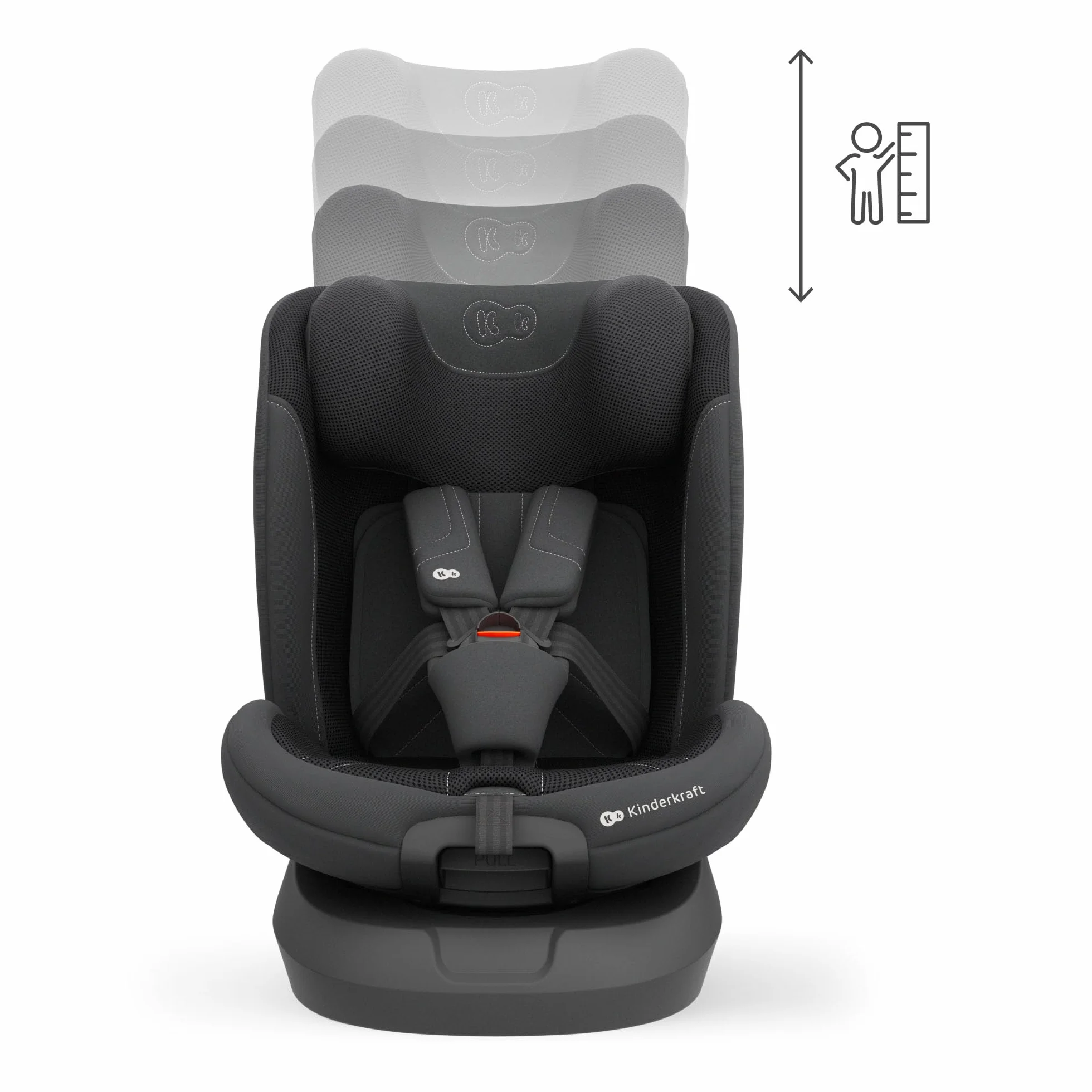 Kinderkraft I-GROW 2 PRO Silla de coche I-SIZE 40-150 cm Isofix 360º Grupo 0+/1/2/3 0-36 kg Negro