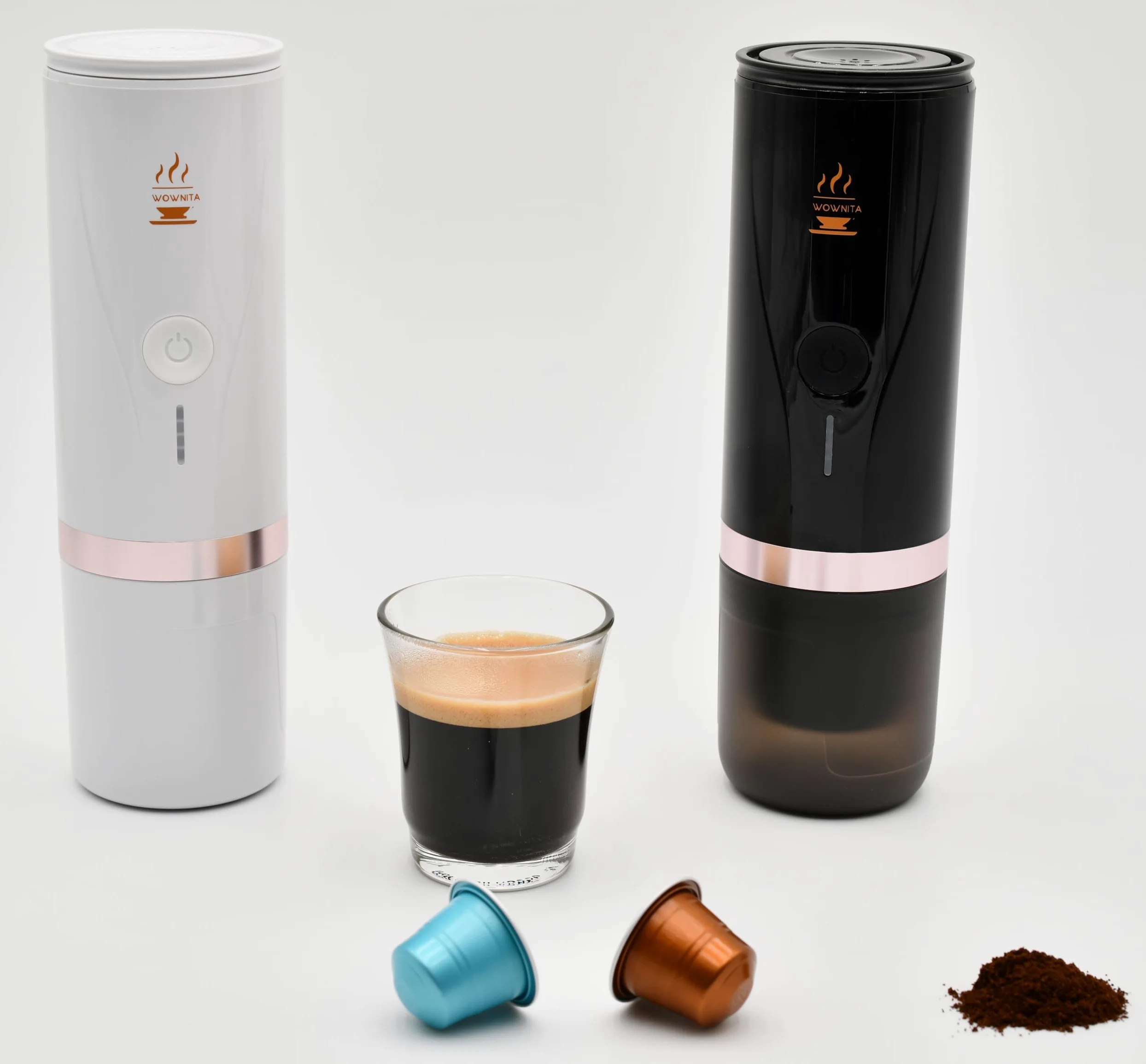 Cafetera portátil Cafetera Superautomática café molido y de Cápsulas NS portátil autocalentadora Regalo Ideal para Amantes del Café Máquina de Café Eléctrica Cafetera Mini (Negra)