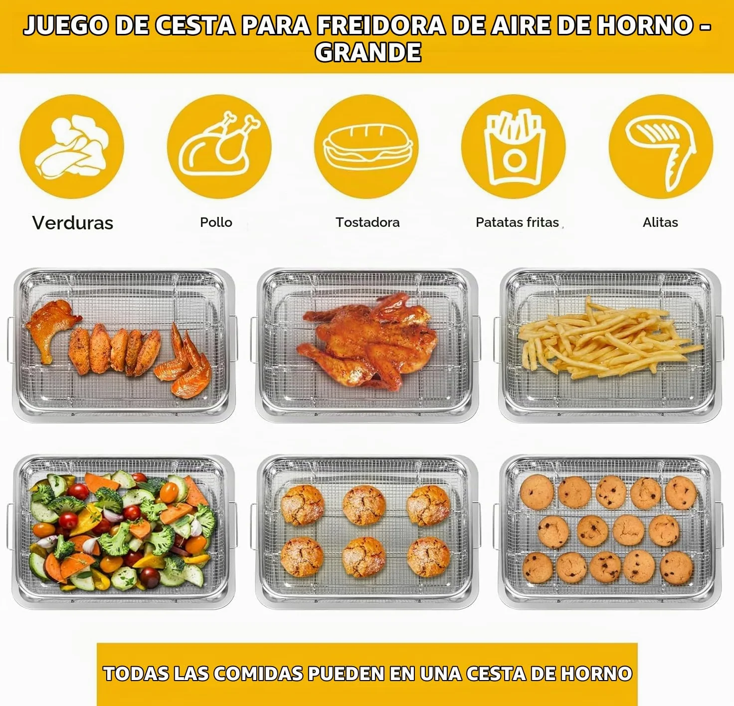 Bandeja de Horno de Acero Inoxidable con Rejilla de Enfriamiento | Bandeja para Hornear Galletas y Pasteles con Diseño Antiadherente, Resistente y Fácil de Limpiar para Cocina