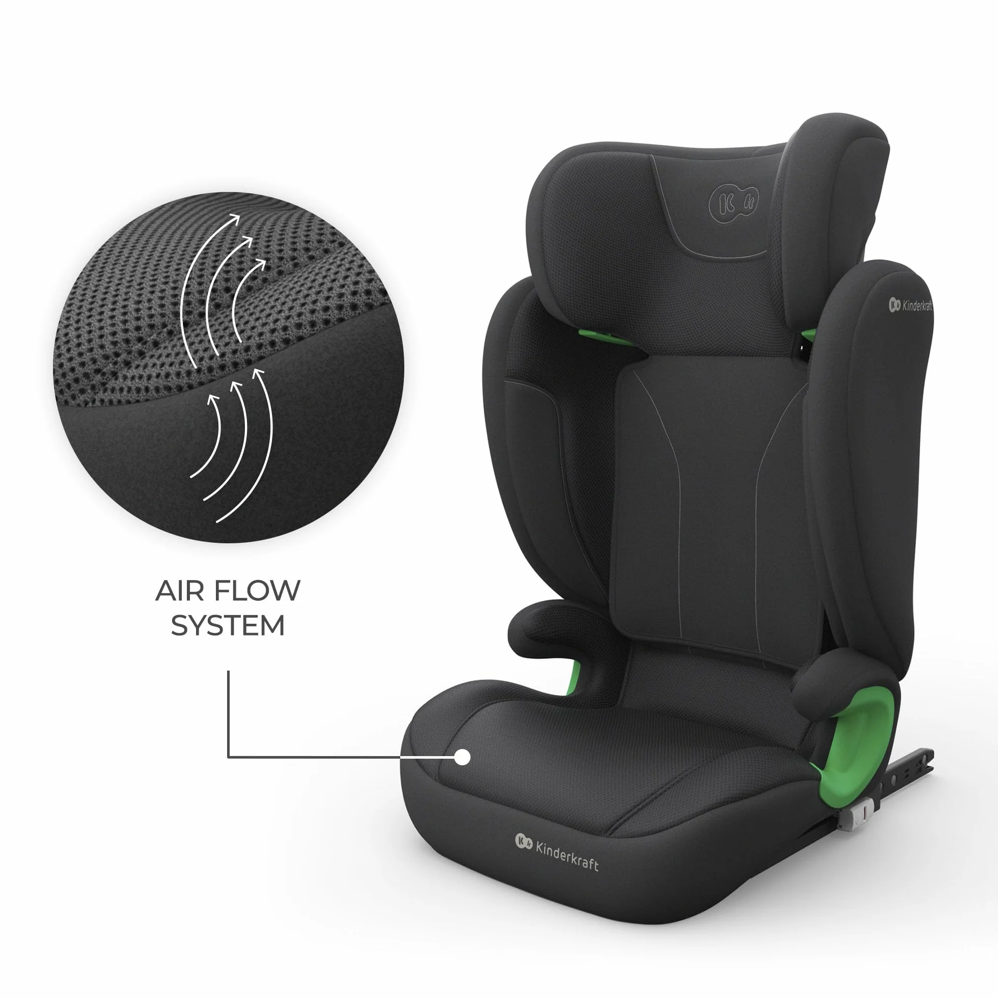 Kinderkraft JUNIOR FIX 2 PRO silla de coche 100-150 cm ISOFIX Negro