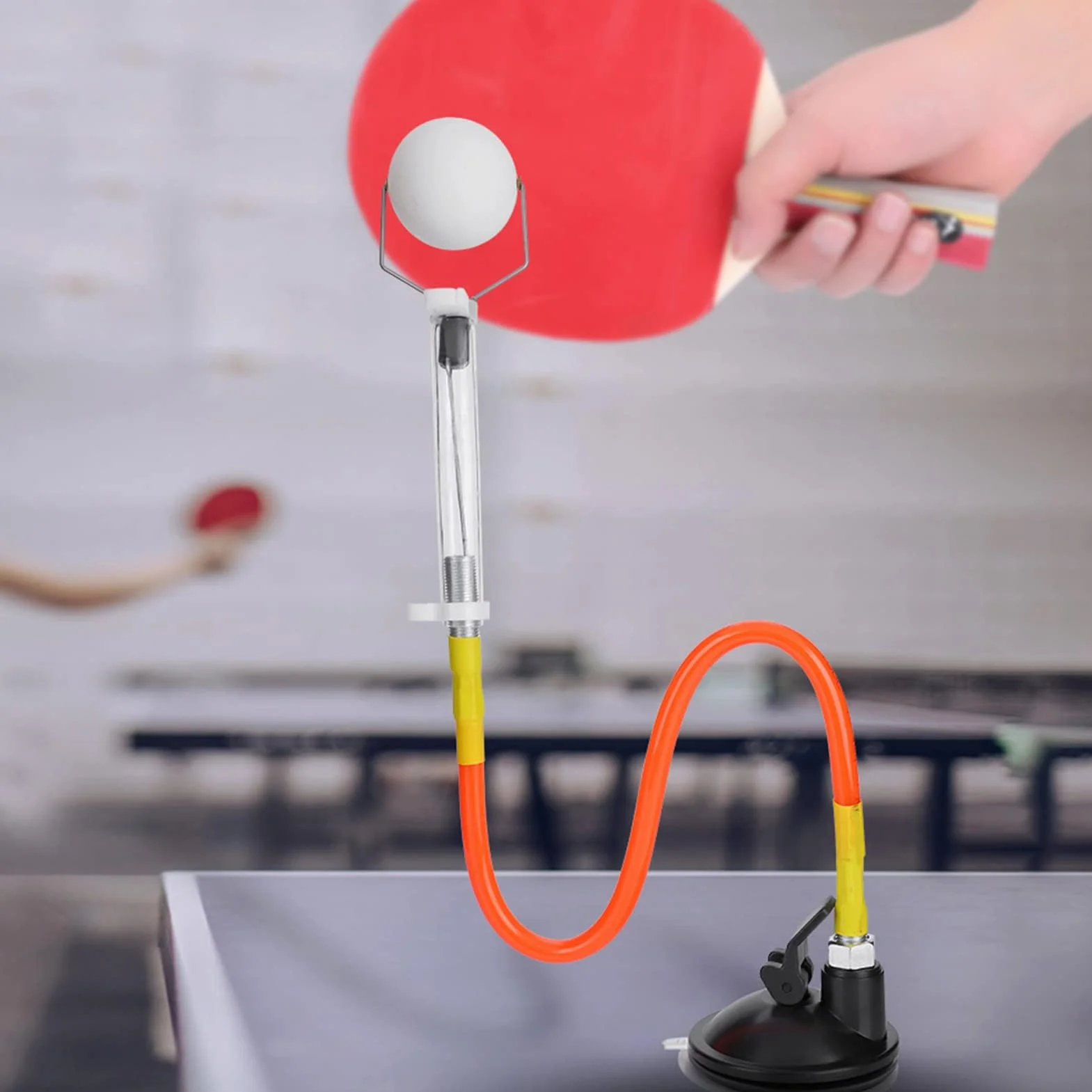 Entrenador De Tenis De Mesa, Dispositivo De Entrenamiento De Ping Pong De PVC Entrenador De Tenis De Mesa Ajustable Equipo De Pelotas De Ping Pong Entrenamiento Con Ventosa Para Jugador Tenis Mesa