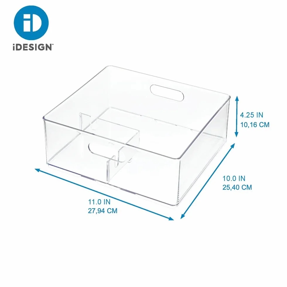 iDesign The Home Edit Series, Organizador apilable de plástico reciclado para secador de pelo con división