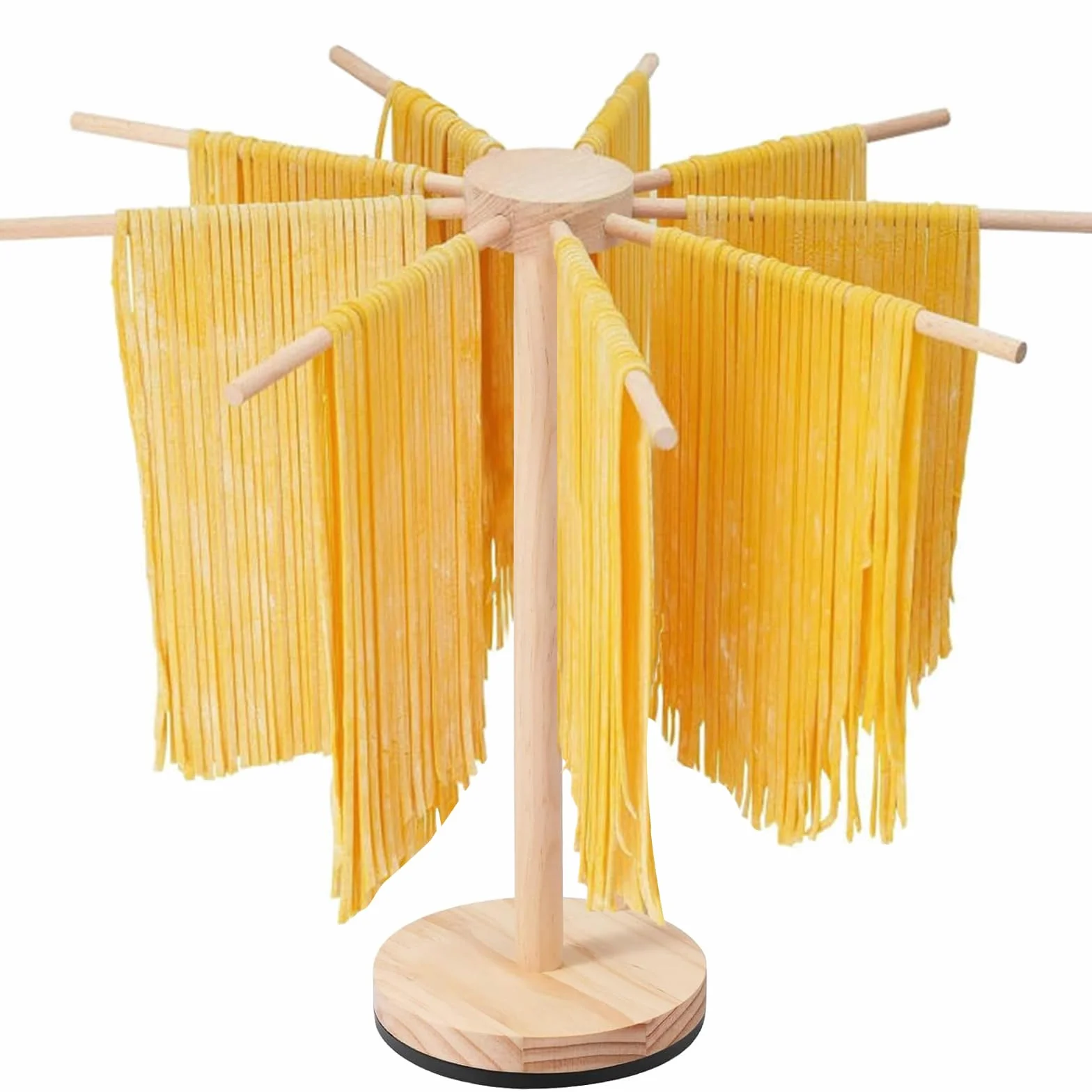 Secador de pasta con 9 brazos desmontables con base giratoria giratoria para fideos italianos y fideos chinos