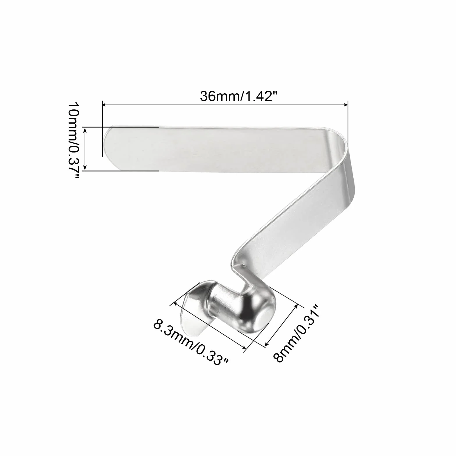 PATIKIL 8,3x8mm Kayak Remo Broches, 5 Paquetes Palo Pulsador Botón Resorte Clips Acero Hueco para Camping Toldo