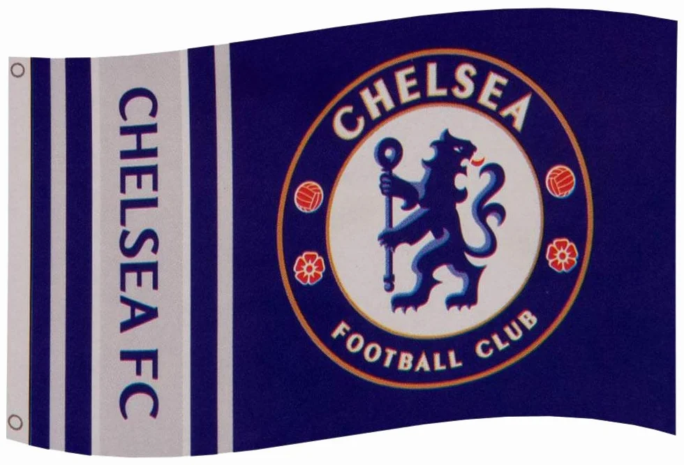 Chelsea Football Club Official Striped Large Flag Big Crest Fan Banner