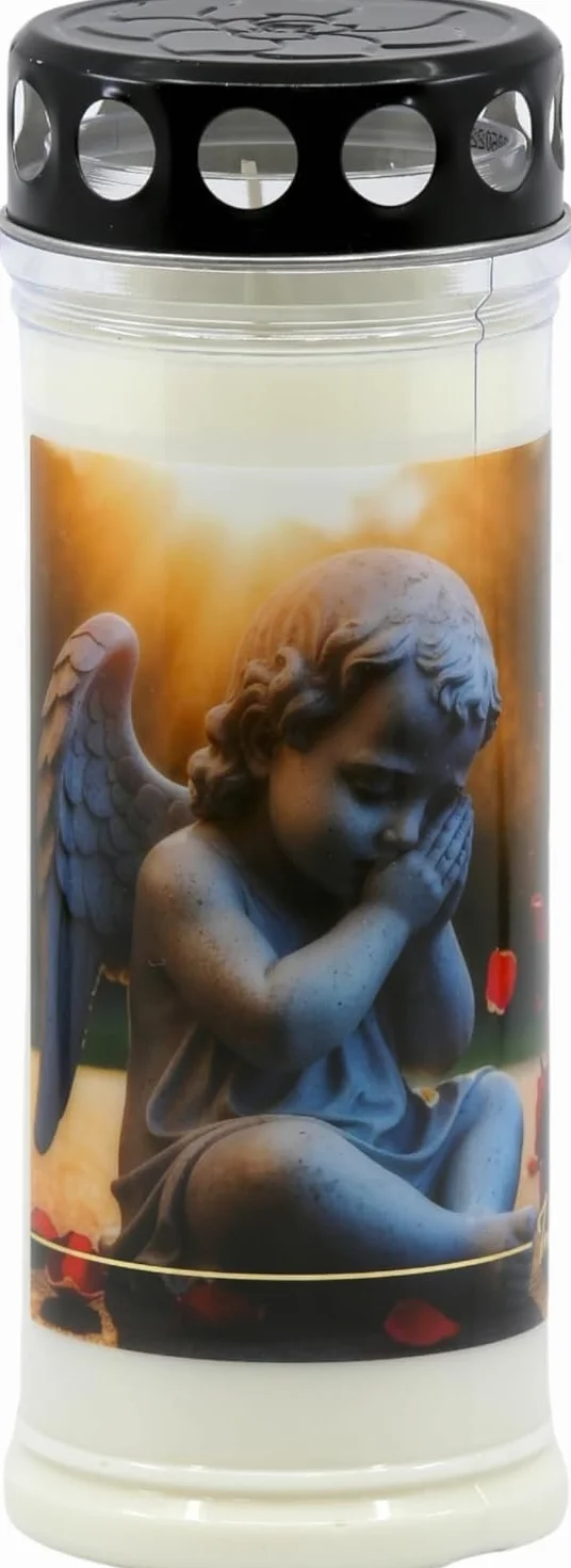 Velas Funerarias con Tapa 7 Días Juego de 5 Velas Cera Blanca para Cementerio