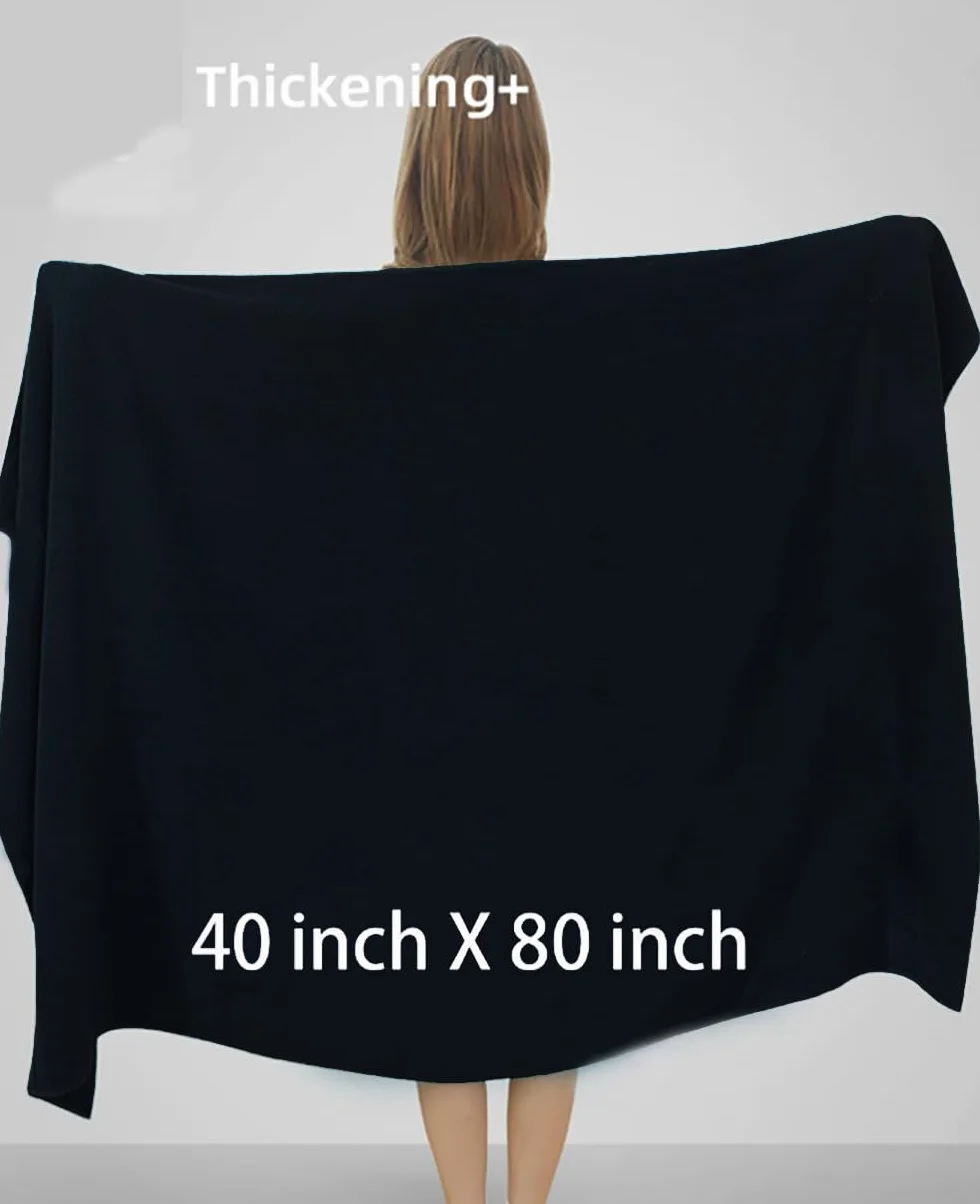 WEFIVE Toallas de baño de gran tamaño, toallas de ducha de microfibra, toalla de baño extra grande para adultos, toalla de playa súper suave de secado rápido (40 x 80 pulgadas, negro)