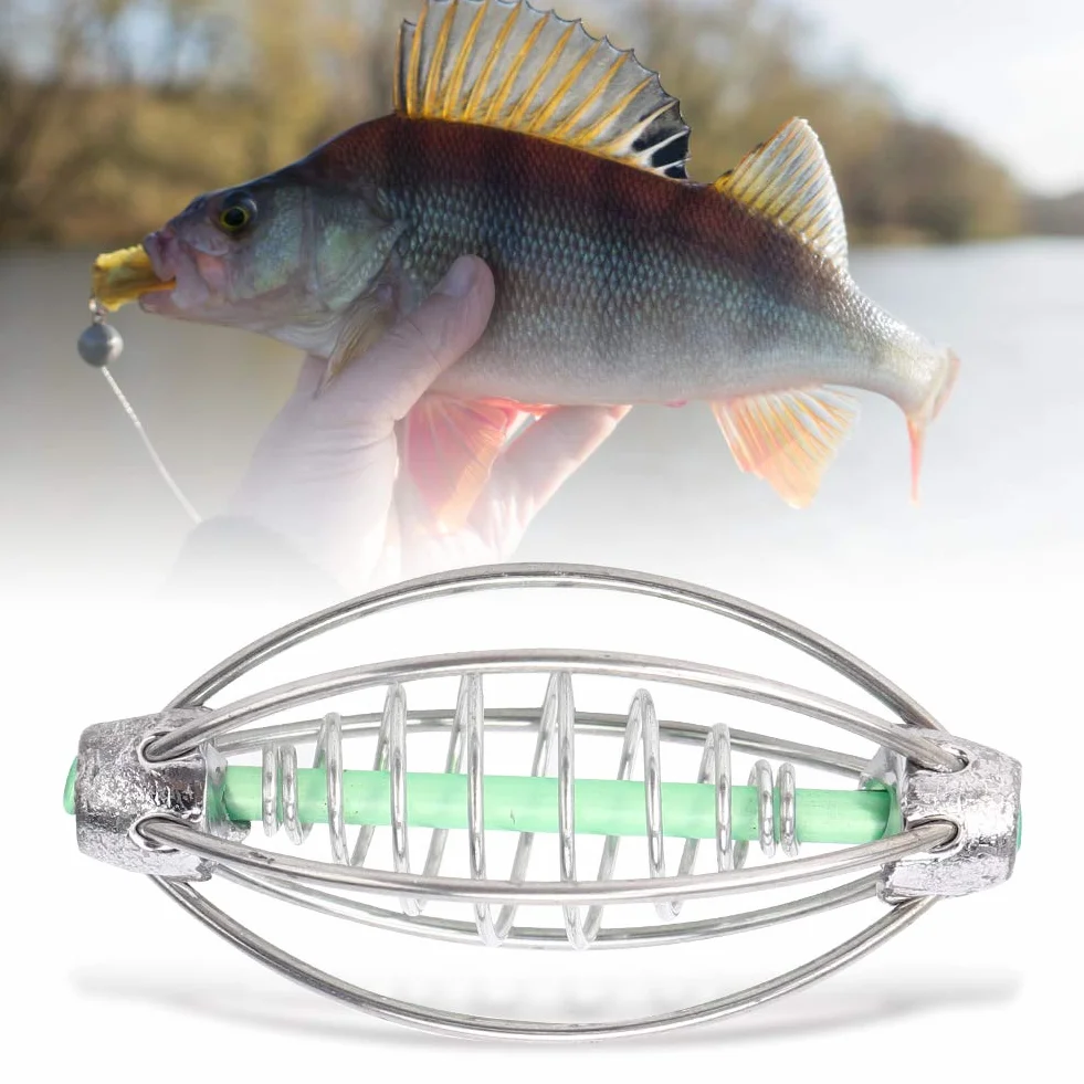 Alimentador Pesca Acero Inoxidable 36g 10PCS Jaula Cebo
