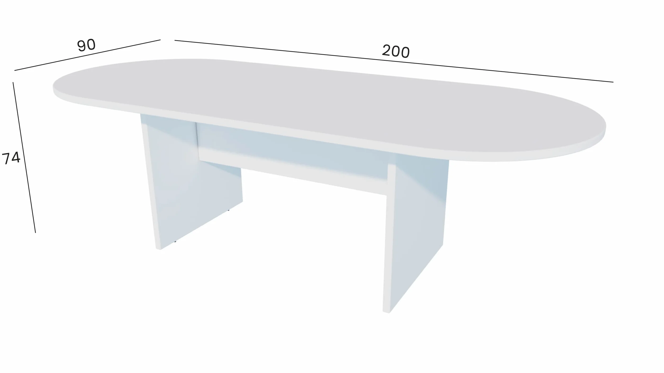 Euromof Mesa de Juntas Ovalada. 200x90 cm. Color Haya.