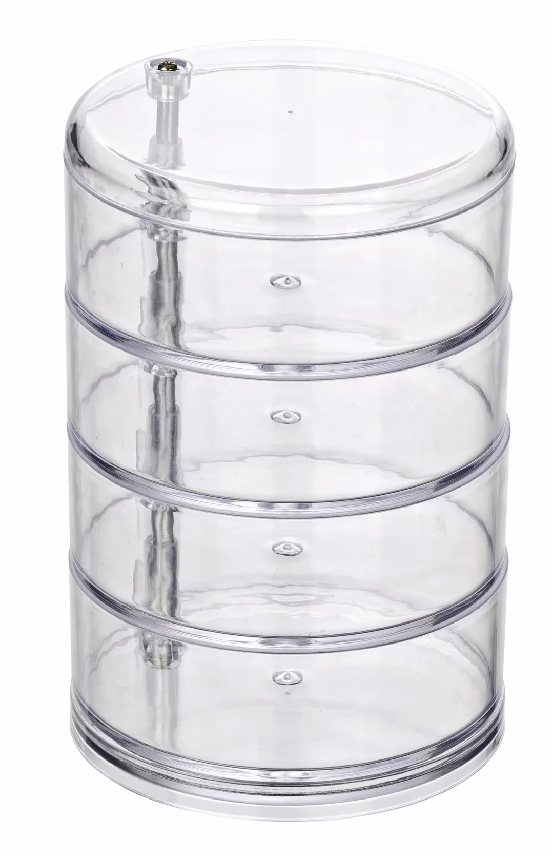 Wenko Organizador cosmética Torre Transparente - 4 Compartimentos, Acrílico, 11.5 x 17.5 x 11.5 cm, Transparente