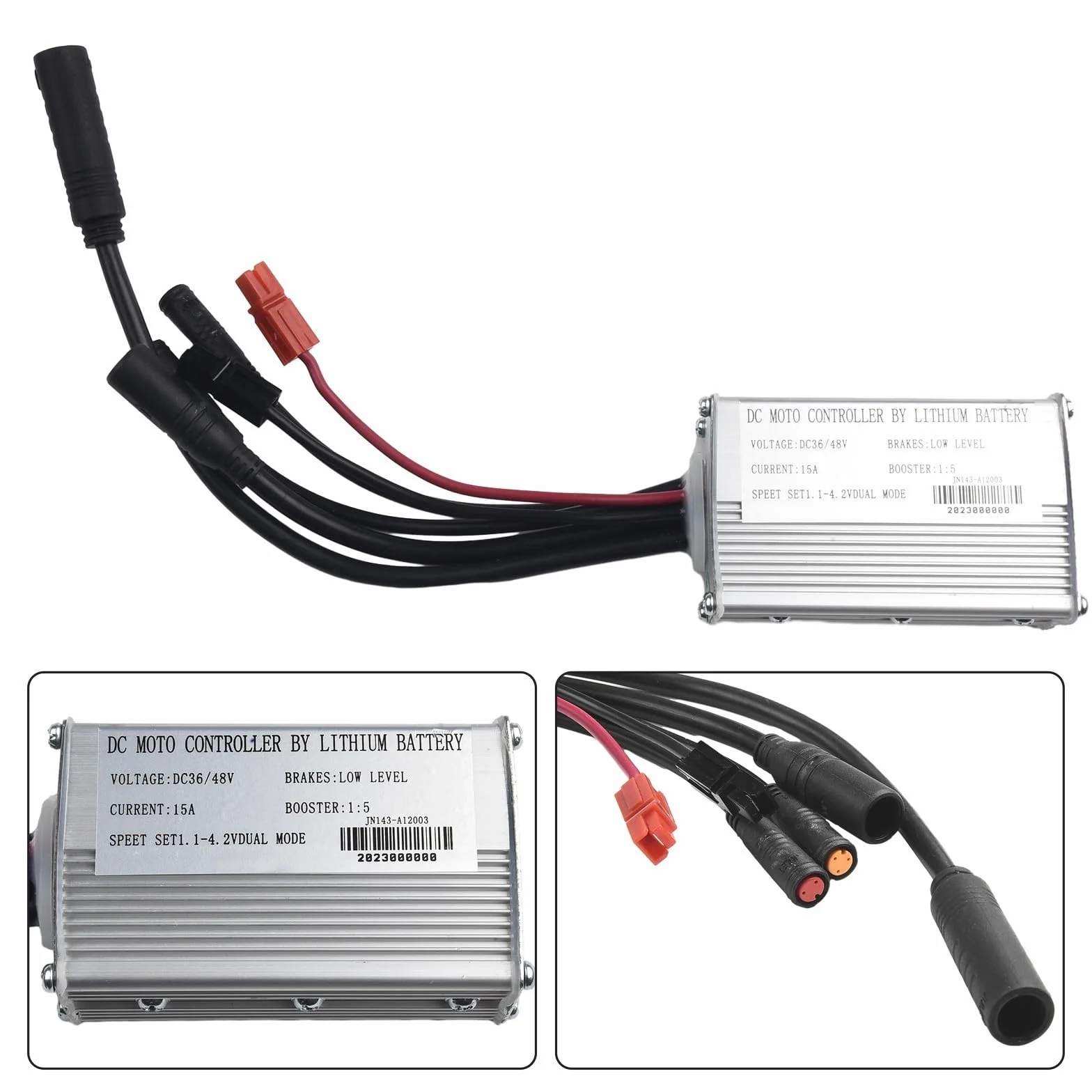 Controlador impermeable 15A 36V 48V para motor de eje sin escobillas Ebike