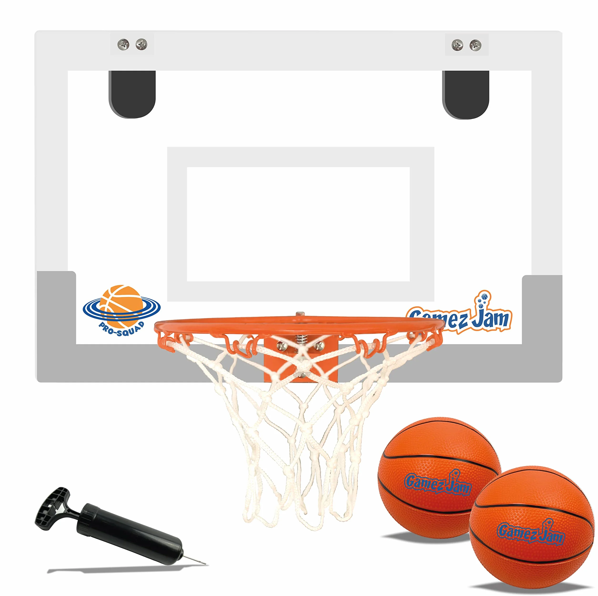 Mini Aro de Básquetbol para Puerta - Tablero Endurecido, Red y Pelotas para Mates - Canasta de Baloncesto de Interior