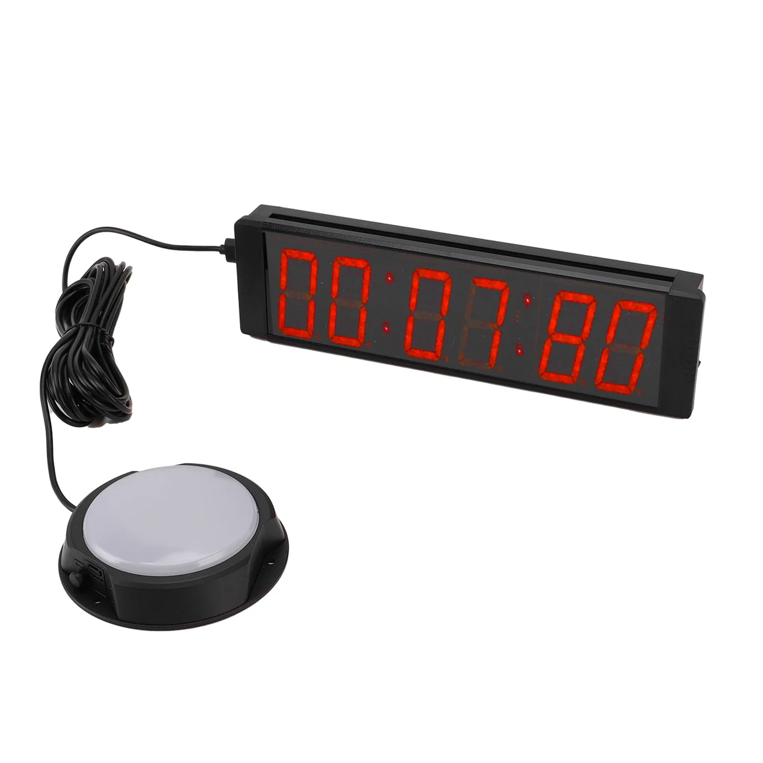 Temporizador de Gimnasio para Eventos de, 1,5 Pulgadas, 6 Dígitos, LED, Temporizador para Entrevistas, Exámenes, Estable y Preciso con Marco Aluminio Patentado, Pantalla Roja