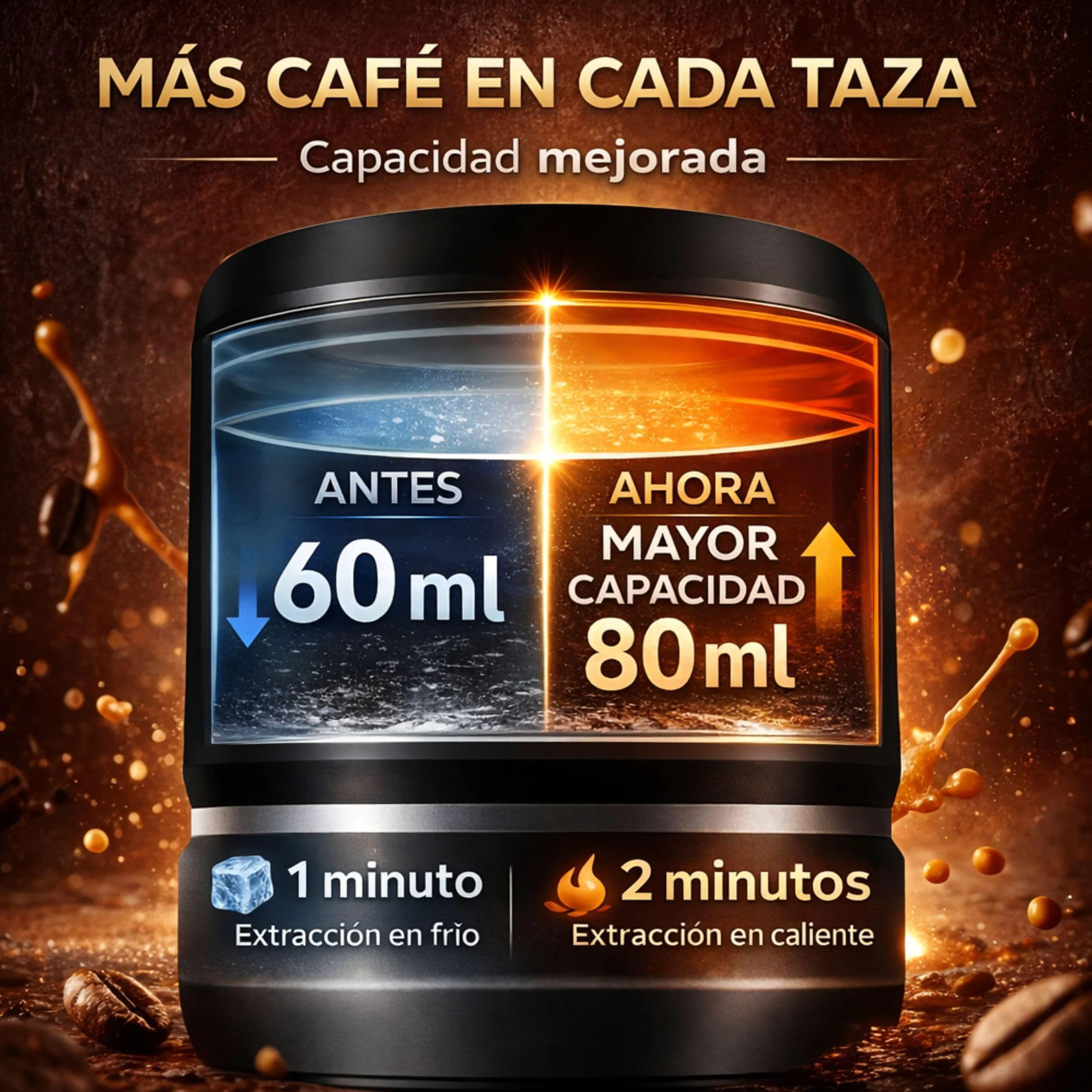 Cafetera Portatil Capsulas compatible Nespresso Dolce Gusto y Café Molido - Versión Mejorada 2026 - Coffe Machine - Maquina de Cafe Portátil Multicapsulas Universal 20 BAR Con Pantalla LED y 80ml