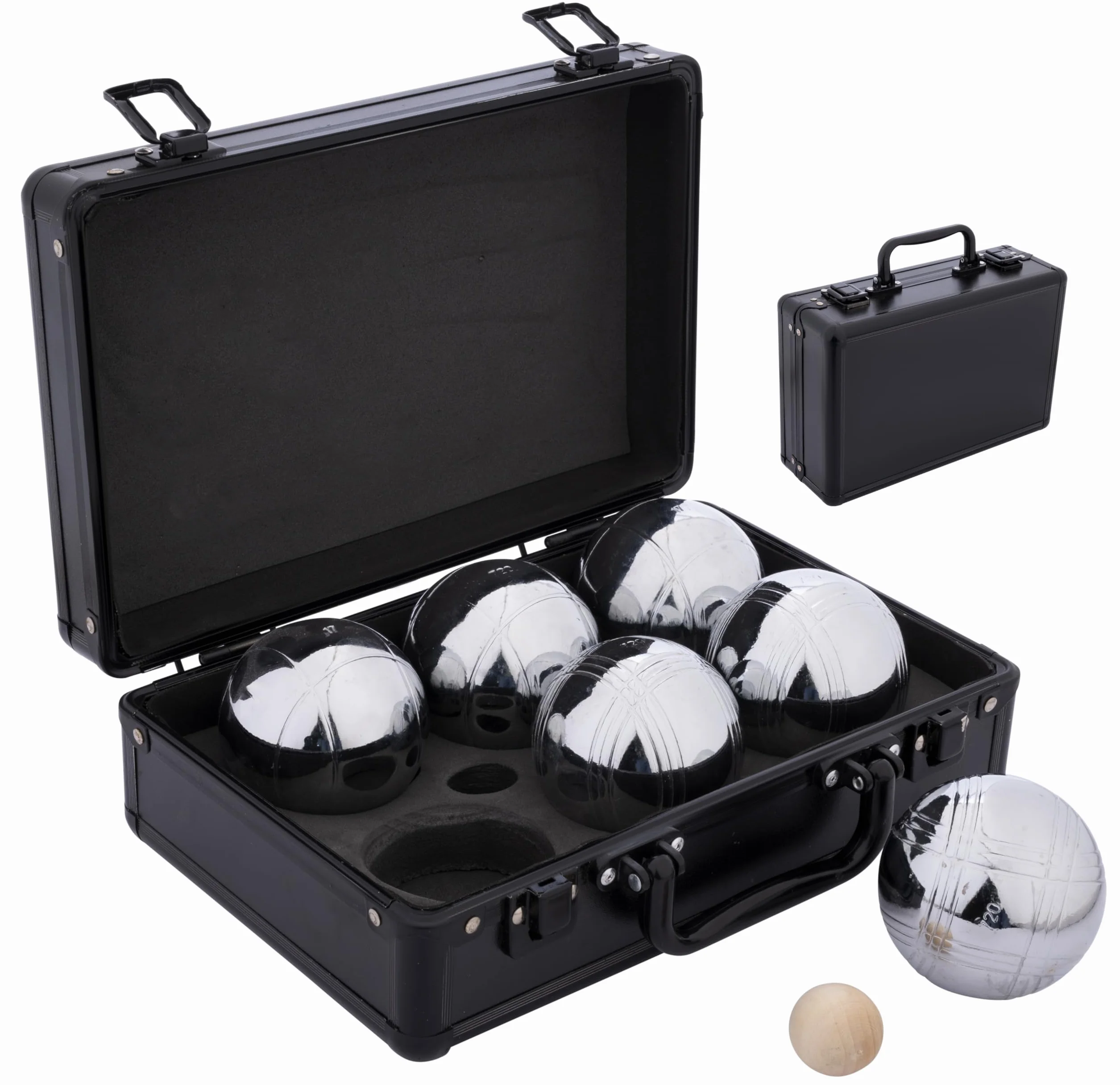 Engelhart Set de Petanca Maletín de Aluminio Bolas Metal 74 mm 720 g