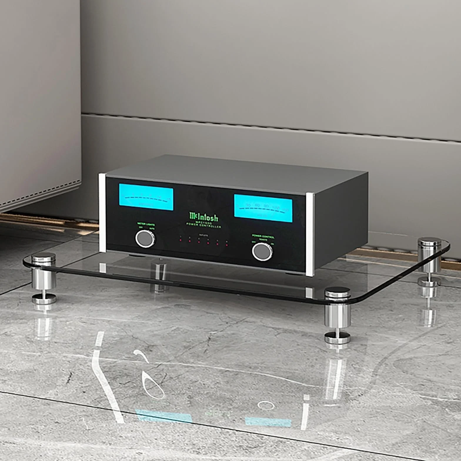Mueble Equipo Hifi De Vidrio,Estante De Almacenamiento De Componentes Estéreo,Moderno Estante Almacenamiento Componentes Estéreo,Dormitorio Dvd Parlantes Estantes,Soporte Hifi(Transparent,1-layer)