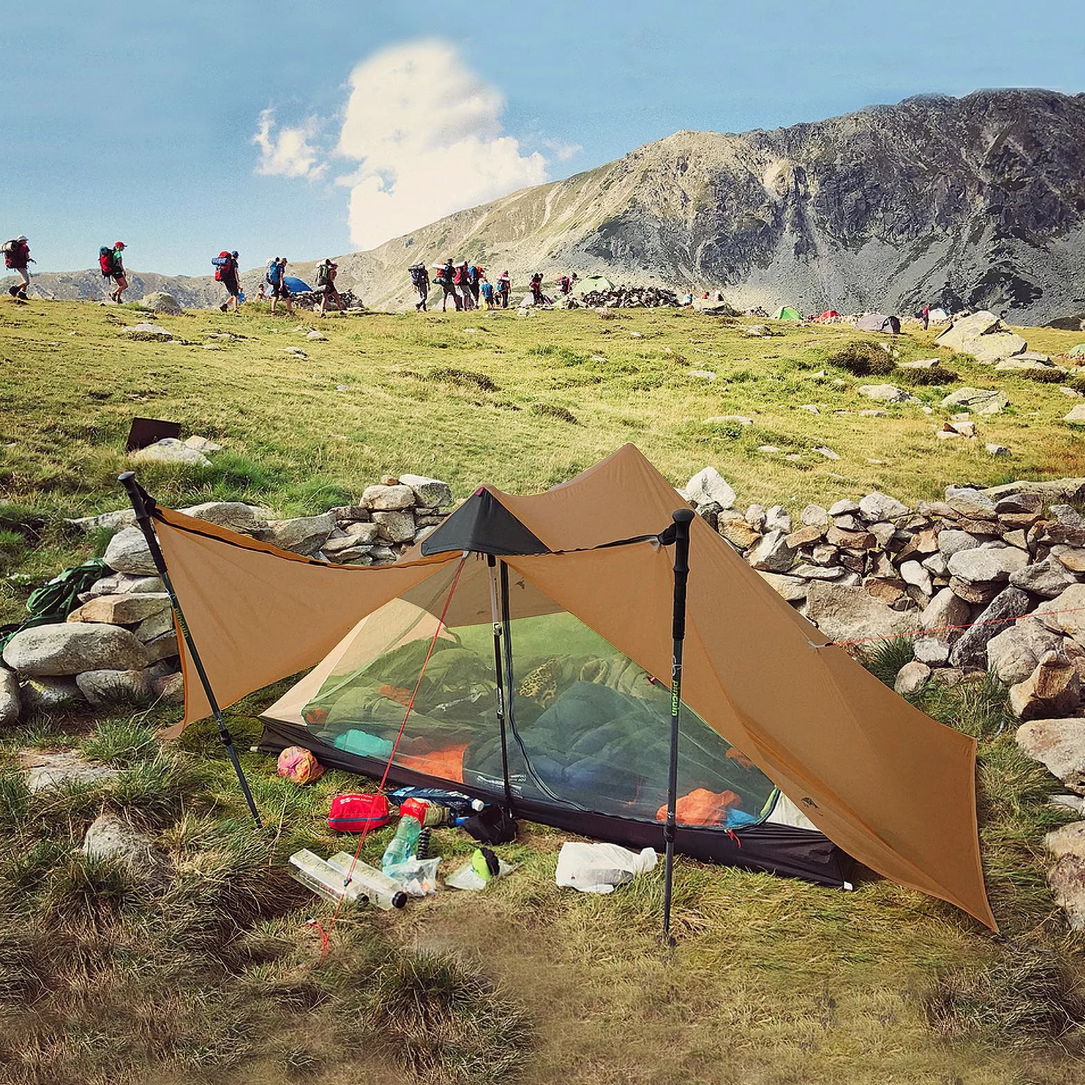 Night Cat Tienda Ultraligero 1 Persona Impermeable Campaña Mochileros Senderismo Camping