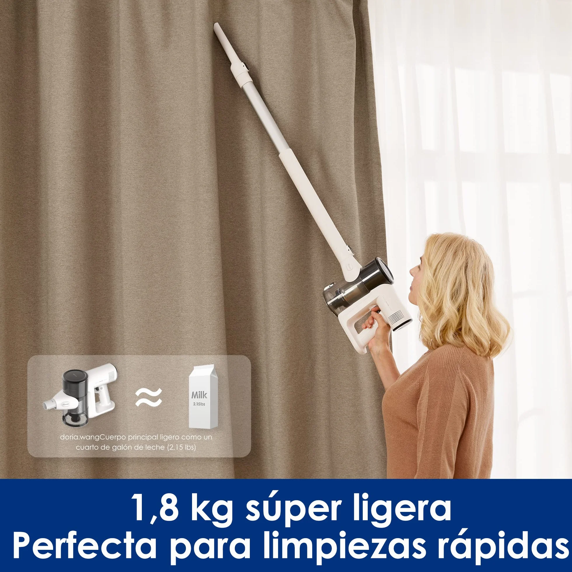 Aspiradora PURE ONE Air Inalámbrica y Súper Ligera, 1,8 kg,Multi-Cyclone, Aspiradora de Mano con Múltiples Accesorios, Succión Potente y Ultrasilenciosa, Diseño Duradero, base de carga sin instalación