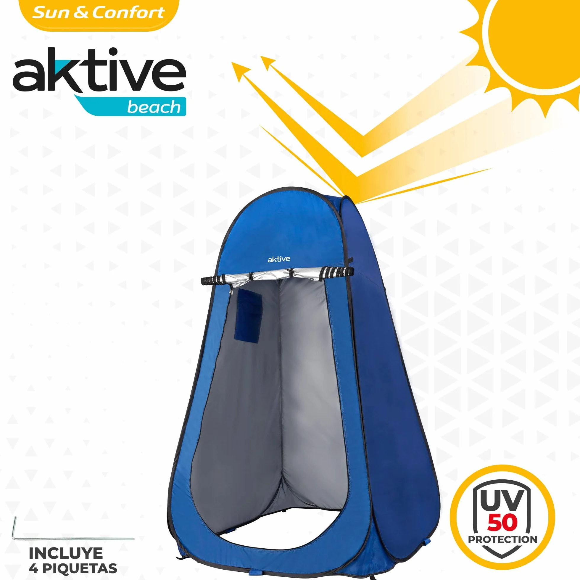 AKTIVE Tienda Ducha Cambiador para Camping con Suelo