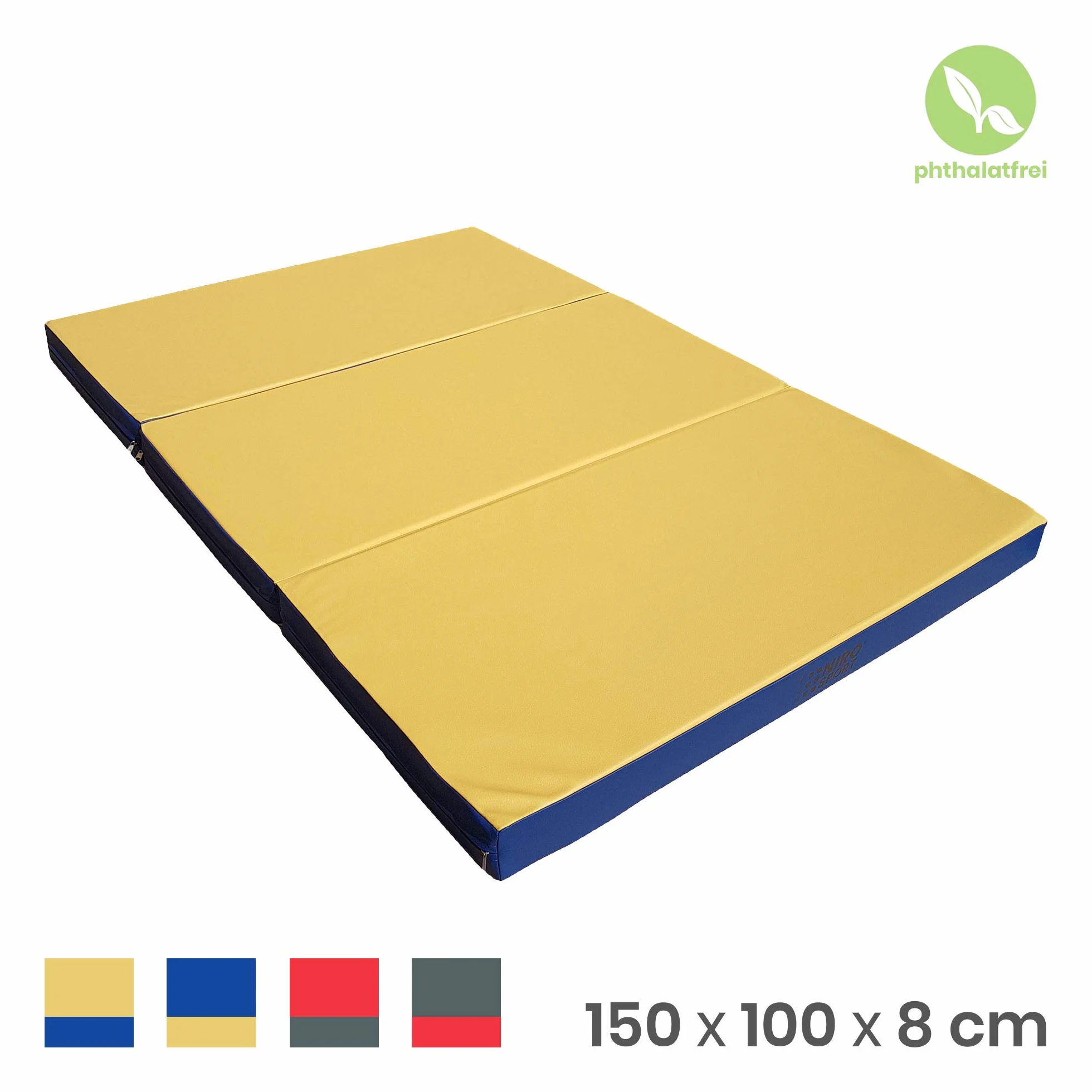 NiroSport colchoneta de ejercicios 200x100x8cm plegable deportiva gimnasia suelo