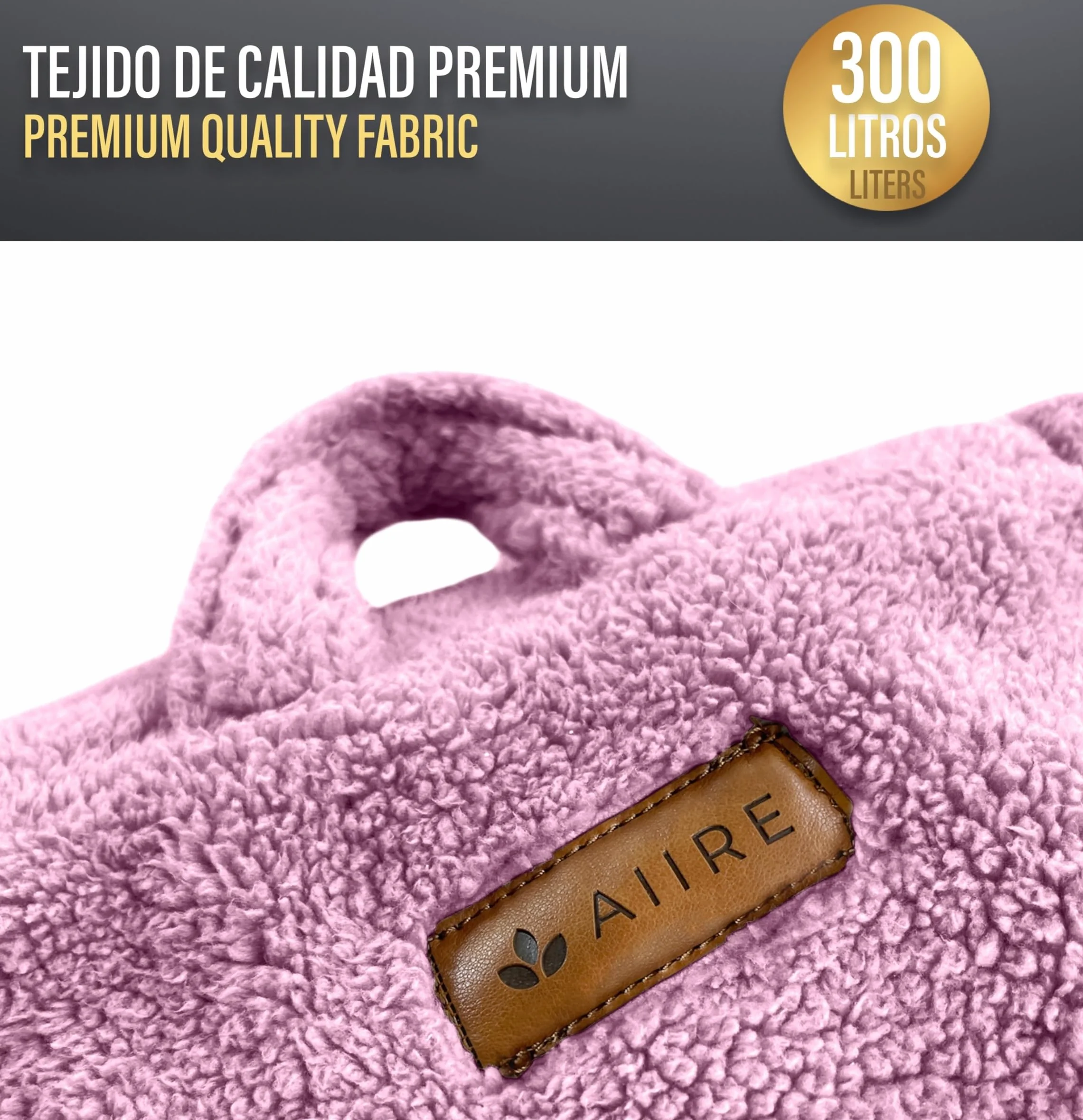 Aiire Puff Salon Moderno XXL - Puf con Relleno Incluido para Decoracion Habitacion Juvenil - Bean Bag Chair Infantil Gigante - Puffs Infantiles Grandes - Borreguito Rosado [100x75]