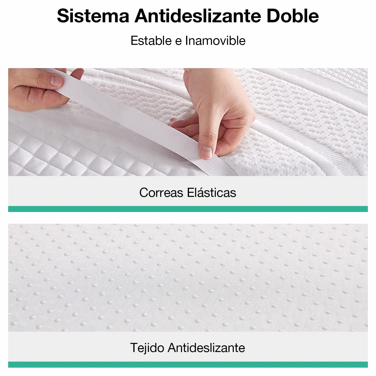 Novilla Topper Colchón Viscoelástico en Gel 135x190cm, 7,5cm de Grosor, Funda Suave y Transpirable con Cremallera, Desenfundable y Lavable, Base Antideslizante, Envasado al Vacío