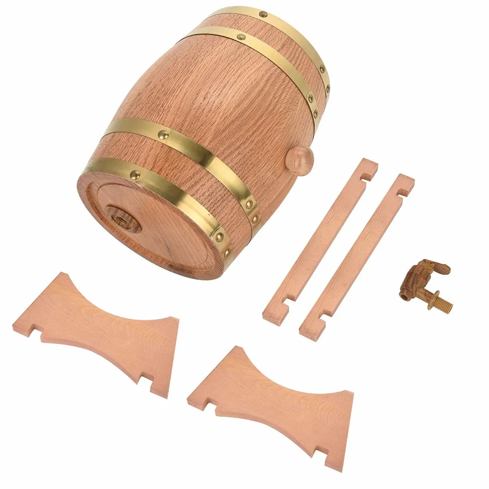 Oak Barrel Bar & Restaurant Barrica de roble de 5 litros para envejecimiento 32×23×23 Dispensador de barrica de roble vintage de 3 litros