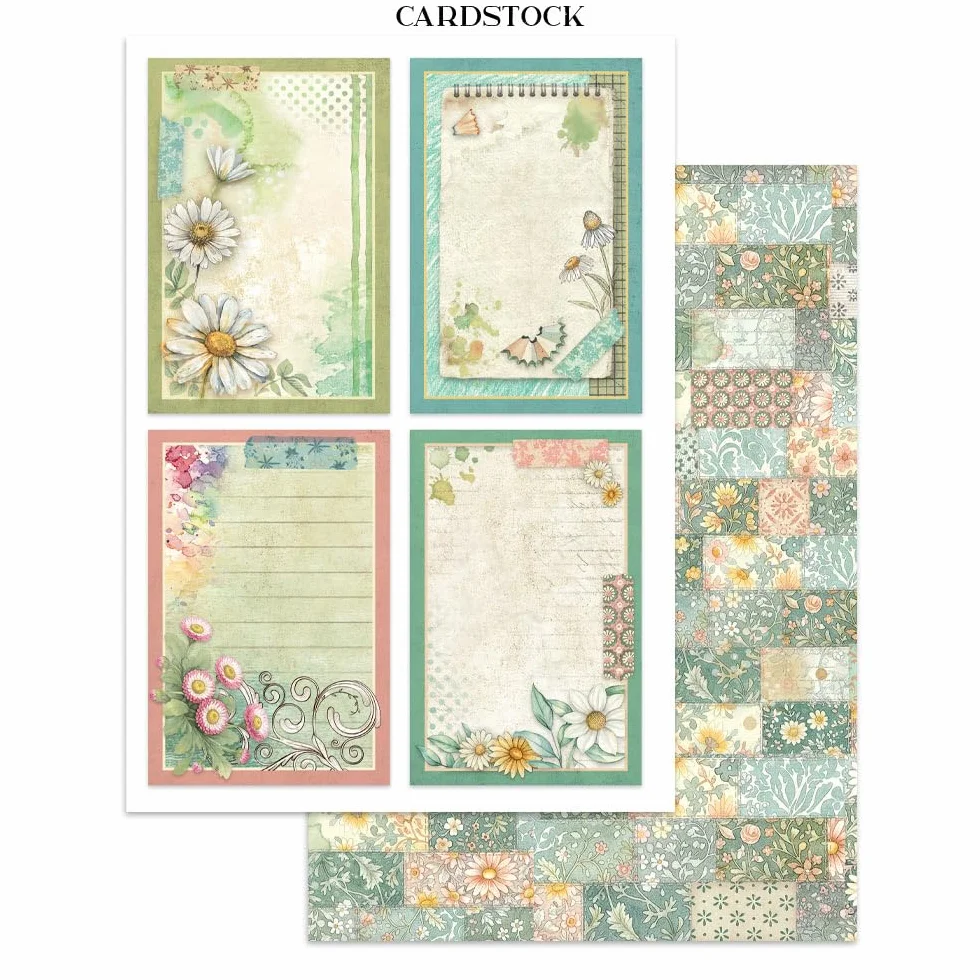 Stamperia - Junk Journal Stickers, Cut-Outs, and Backgrounds for Scrapbooks, Albums, Card Making, Bullet Journalling and More, Perfect for Hobbies, Crafts, and Gifting (Daisy Art)