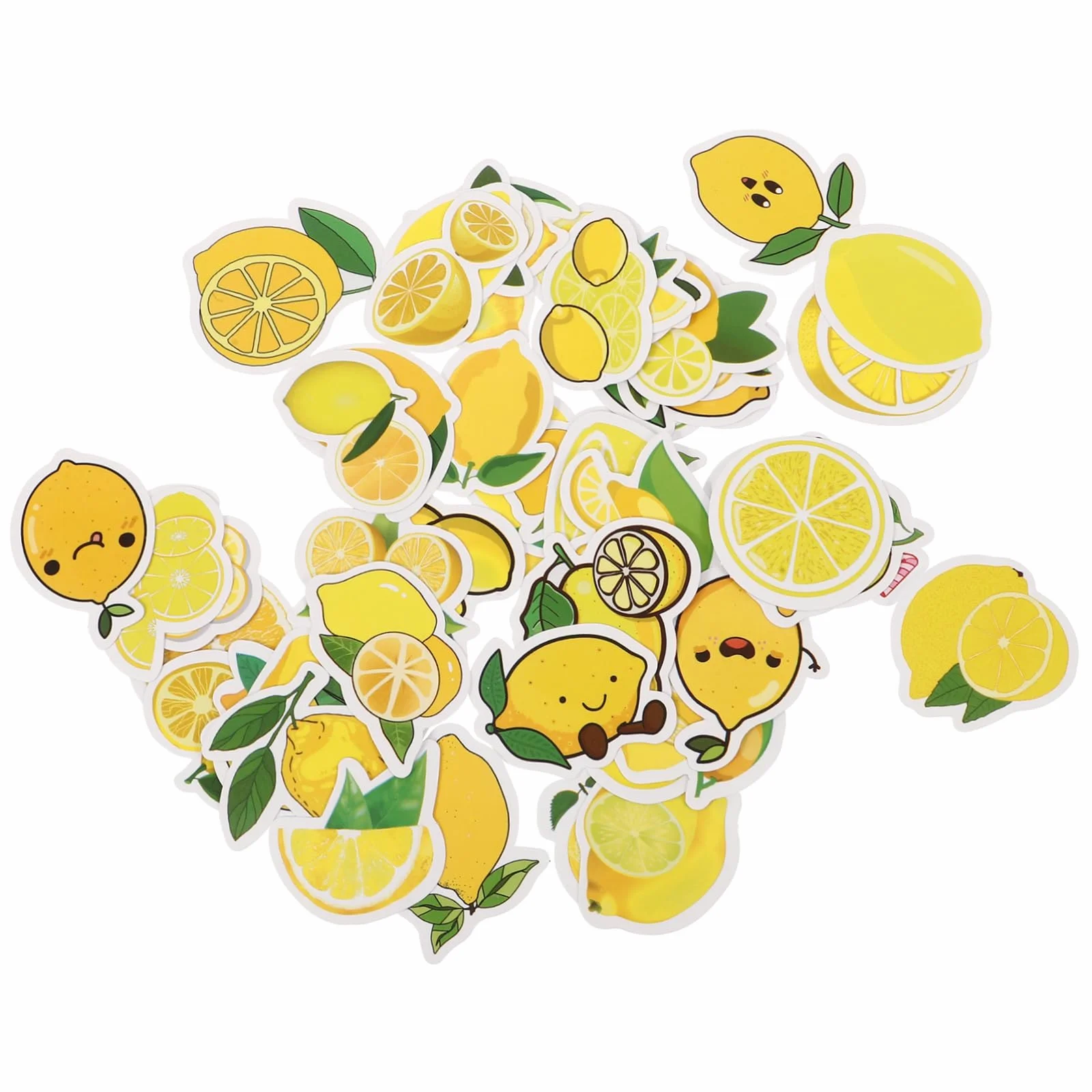 Veemoon Pegatinas De Limón Adorable Para Niños 50 Piezas Multicolor Fácil De Aplicar Para Decoración Portátil Monopatín Habitación Fiestas Uso Diario