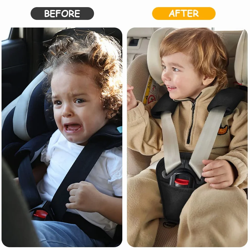 AOMIG Protector Cinturon Coche Niños, 3pcs Almohadilla Cinturon Seguridad Entrepierna