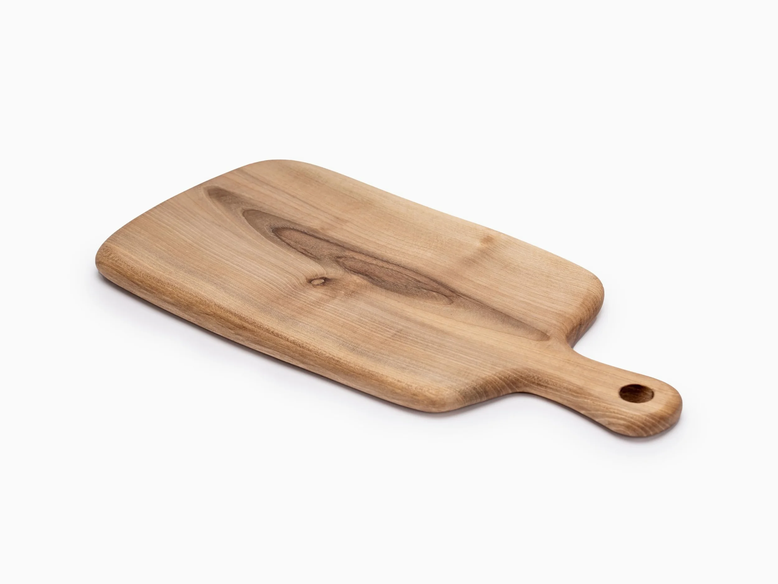 Tabla de Cortar de Madera de Nogal con Mango, 40 cm, Artesanal, Marruecos