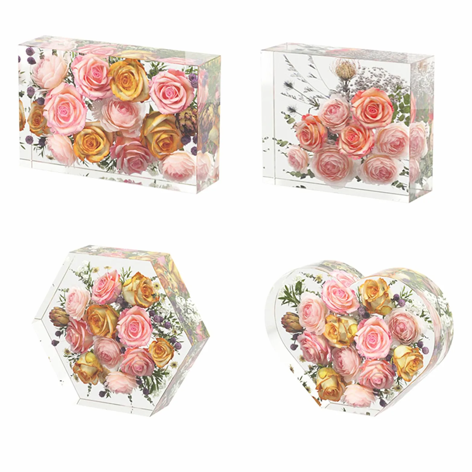 Moldes de resina de corazón multiusos, rectángulo grande | Moldes para sujetalibros con textura de silicona, adecuado para ocasiones especiales y como regalo