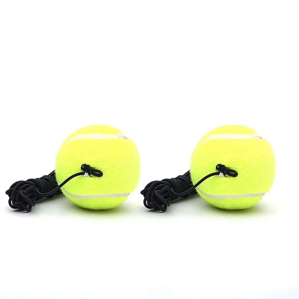 Juego de entrenamiento de tenis, pelotas de entrenamiento de tenis con 2 pelotas de rebote y bolsa de almacenamiento, innovador juego de pelotas para exteriores, en el jardín, en el parque para niños