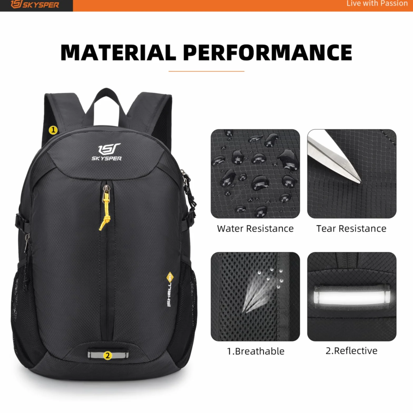 SKYSPER 20L Mochila Plegable Ultraligera Impermeable Senderismo Viaje Mujer Hombre