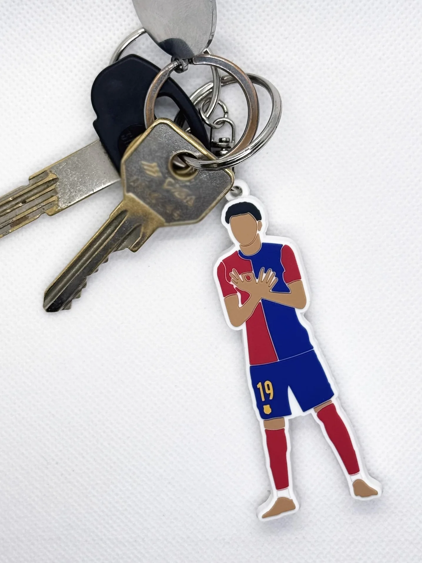 Llavero de goma 8 cm diseño láminas 304 malla barco blaugrana regalo aficionados Barcelona