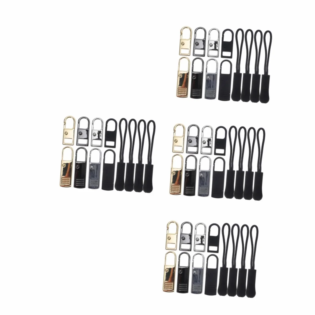 STOBOK 48piezas Kit De Reemplazo De Tiradores De Cremallera Para Ropa y Mochilas Cabezas De Cremallera De Reparación Para Accesorios De Viaje