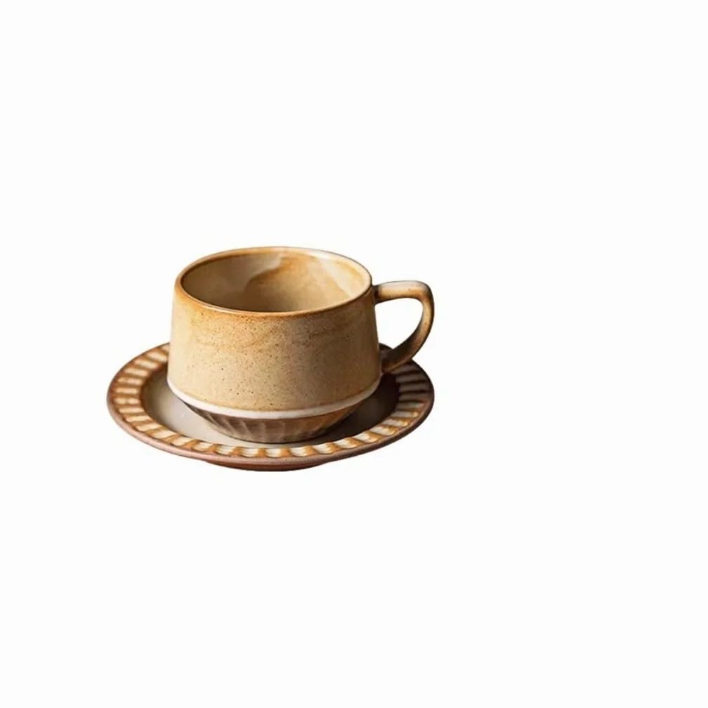 ENGENDER Tazas Cafe Juego De Tazas De Café De Cerámica Vintage Mug Cups(E)