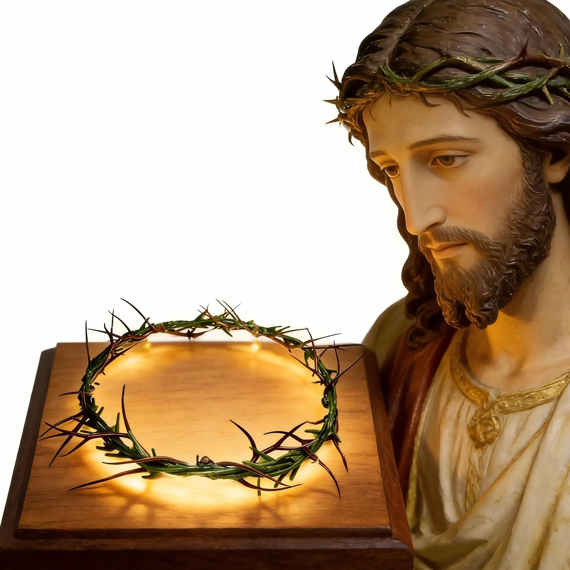 Corona de Espinas de Plástico Tamaño Real de 20 cm de Diámetro, Corona de Espinas Usable para Disfraz de Jesús, Decoración Ornamental para el Hogar y la Iglesia Durante la Cuaresma y la Navidad.