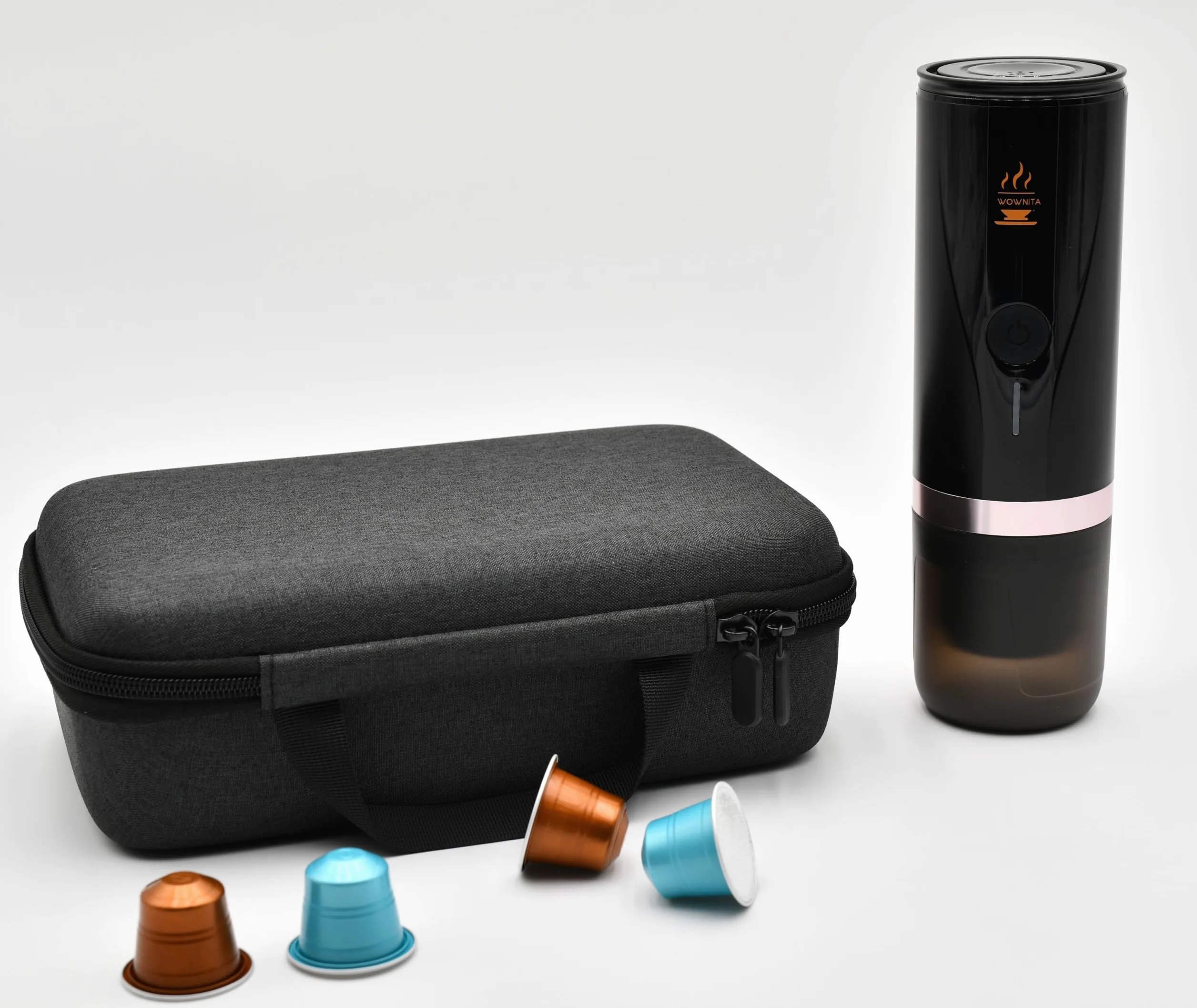 Cafetera portátil Cafetera Superautomática café molido y de Cápsulas NS portátil autocalentadora Regalo Ideal para Amantes del Café Máquina de Café Eléctrica Cafetera Mini (Negra)
