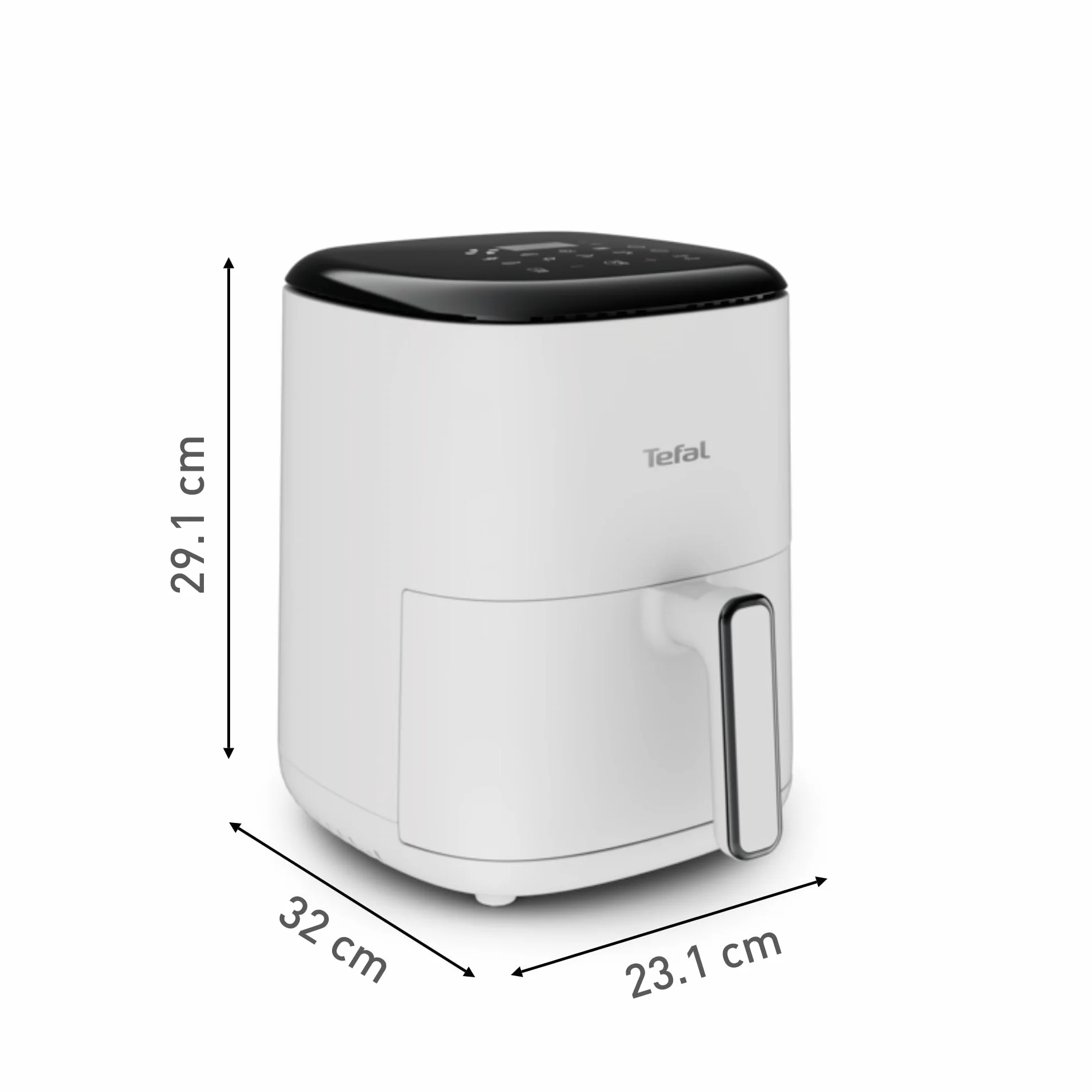 Tefal EY145A Easy Fry Compact Freidora de aire caliente, 3 L de capacidad, 10 programas de cocción automáticos, pantalla táctil, ahorro de tiempo y energía, revestimiento antiadherente, Nube