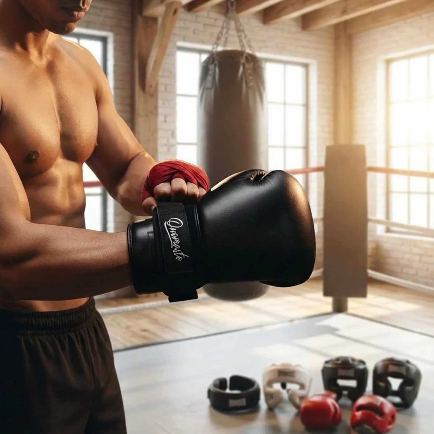 Lace to Strap Training Gloves System, Hook and Loop Lace Converter - Conversor de guantes de boxeo