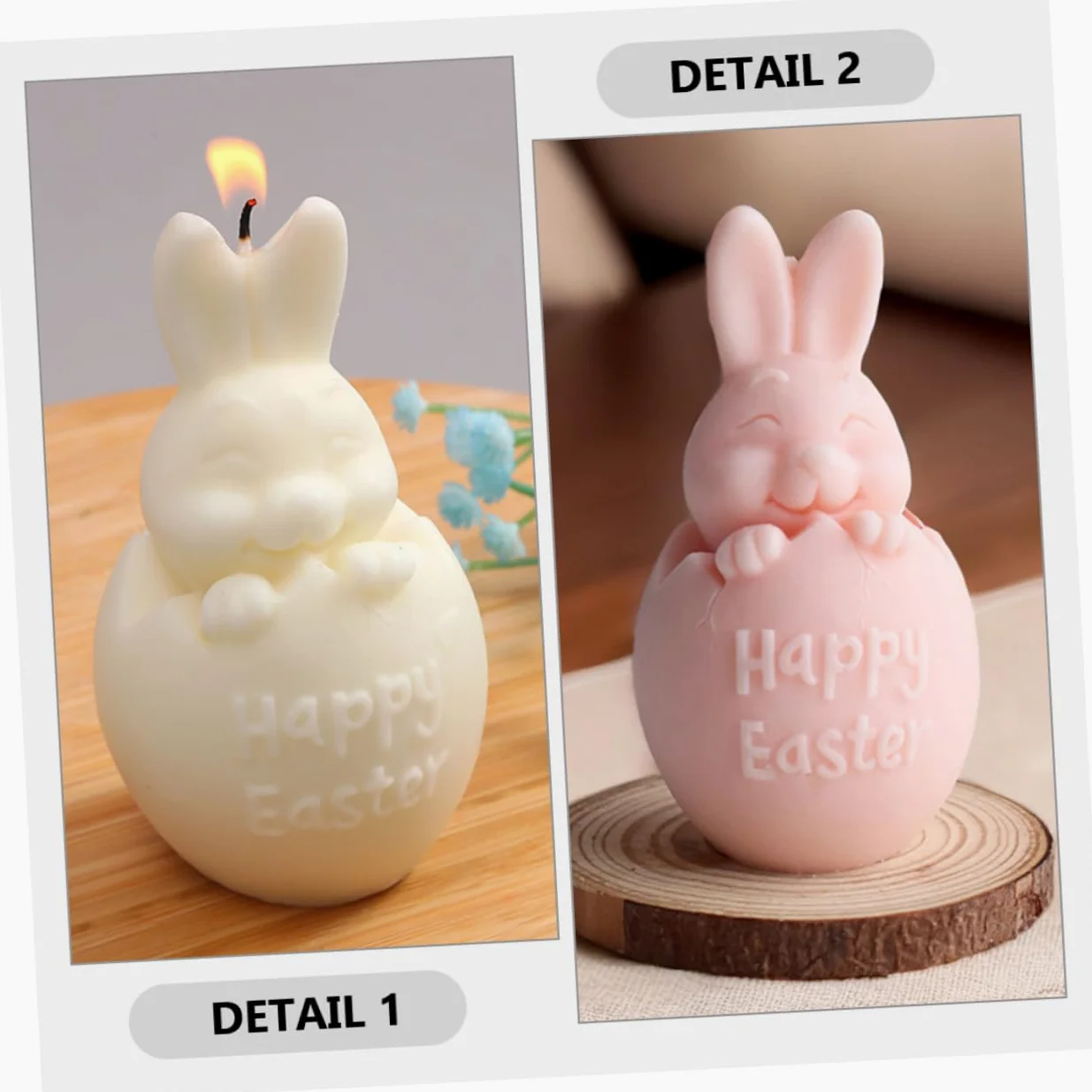 SHINEOFI 3piezas Molde De Silicona Para Velas De Pascua Forma De Conejo Para Manualidades y Creativos Moldes Reutilizables Para Velas Aromáticas