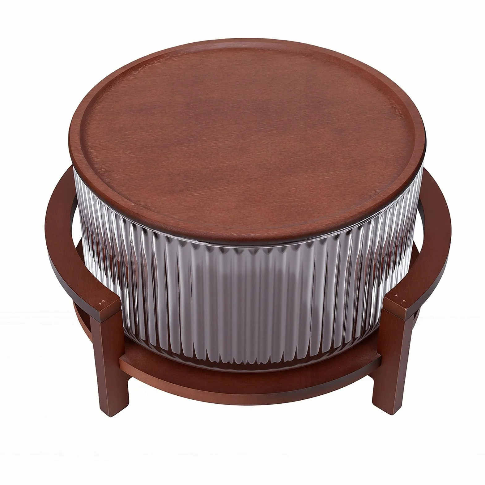 Fdit Juego de Ensaladera de Vidrio, Ensaladera de Gran Capacidad de 4,3 L con Tapa de Base de Madera, Aspecto Elegante de Vidrio y Acero Inoxidable para Frutas, Refrigerios, Reuniones