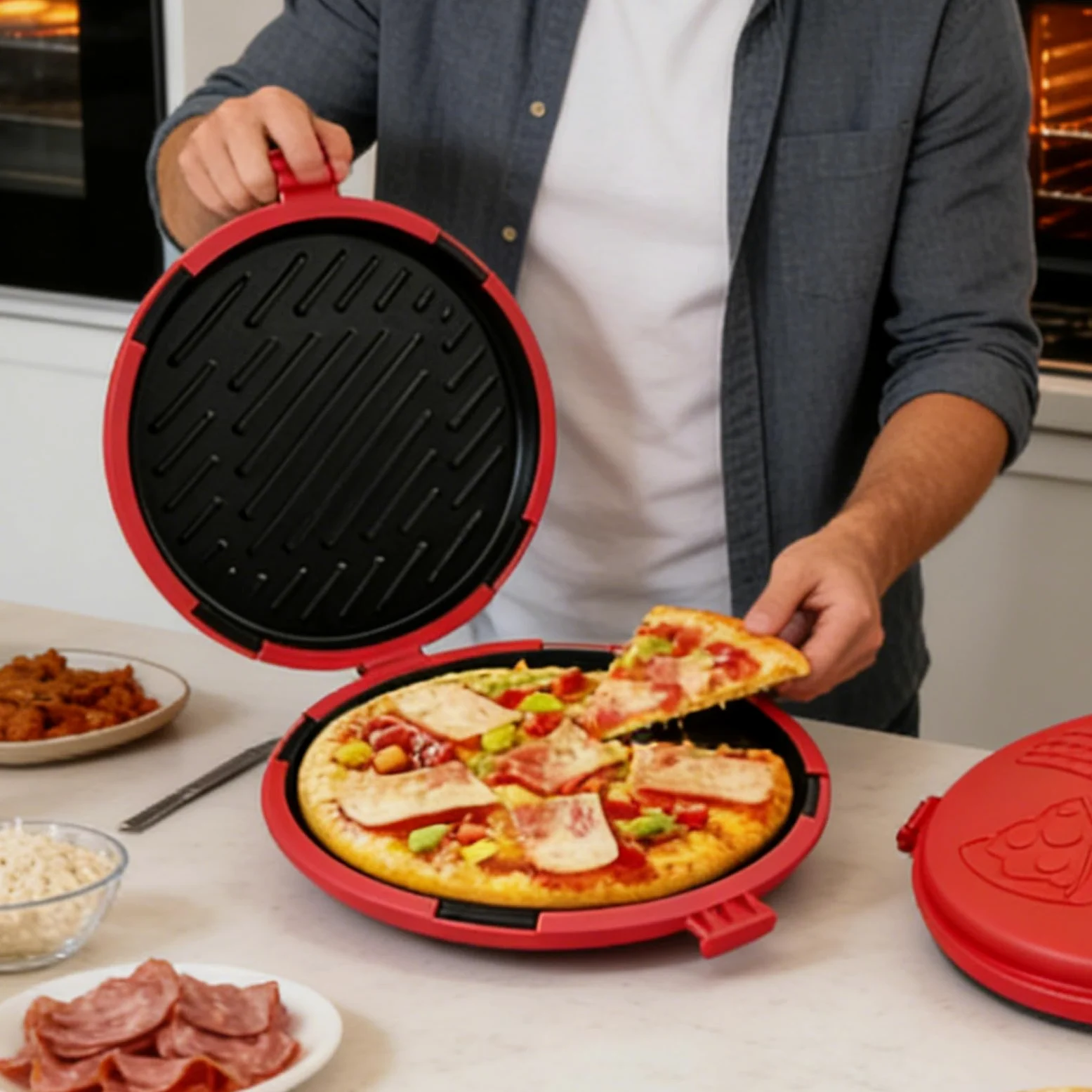 Bandeja para hornear sándwiches en microondas Plancha de calentamiento | Bandeja para Sándwiches en Microondas para Horno Cocina Hogar Escuela Dormitorio Desayuno Repostería Cocinar