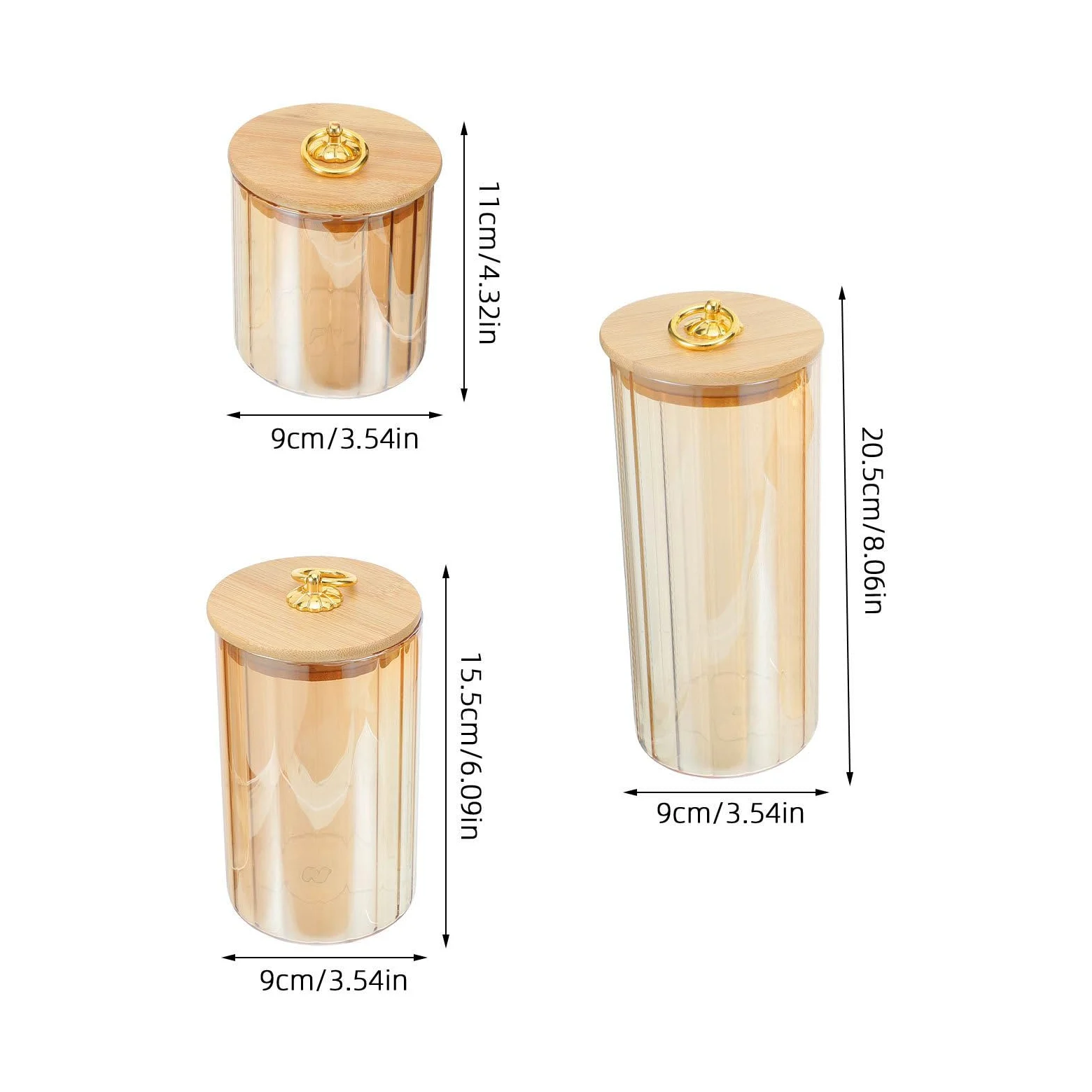 Gatuida 3 Piezas Recipiente de Vidrio con Tapa Hermética para Almacenar Alimentos, Diseño Vintage con Tapa de Madera, Capacidad 750ml Adecuado para Uso Diario en Cocina