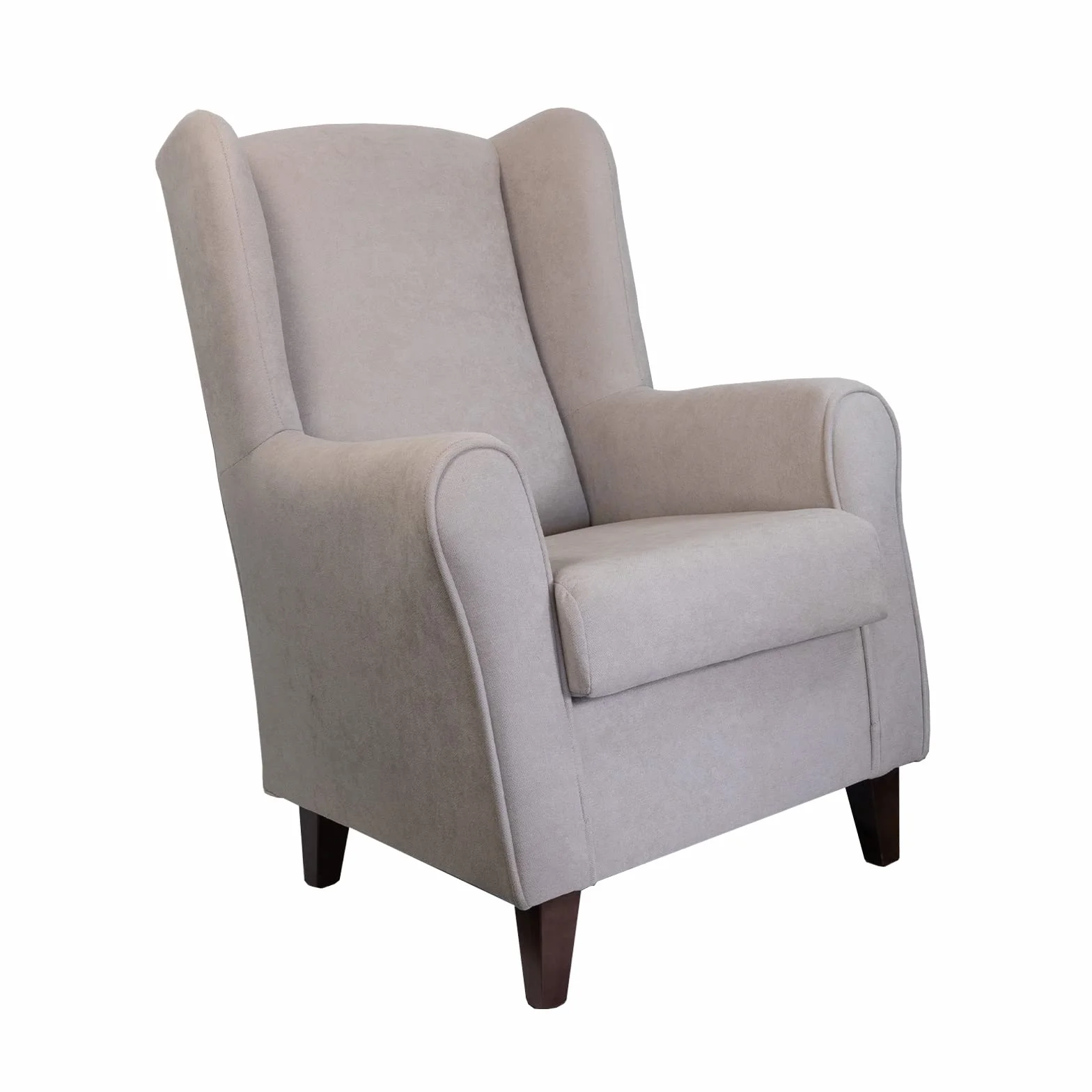 MUEBLIX.COM | Sillón Butaca Orejero Lisboa | Sofa con Orejas | Butacas de Salón Modernas | Butaca Confortable | Patas Enroscadas | No Montaje | Color Beige